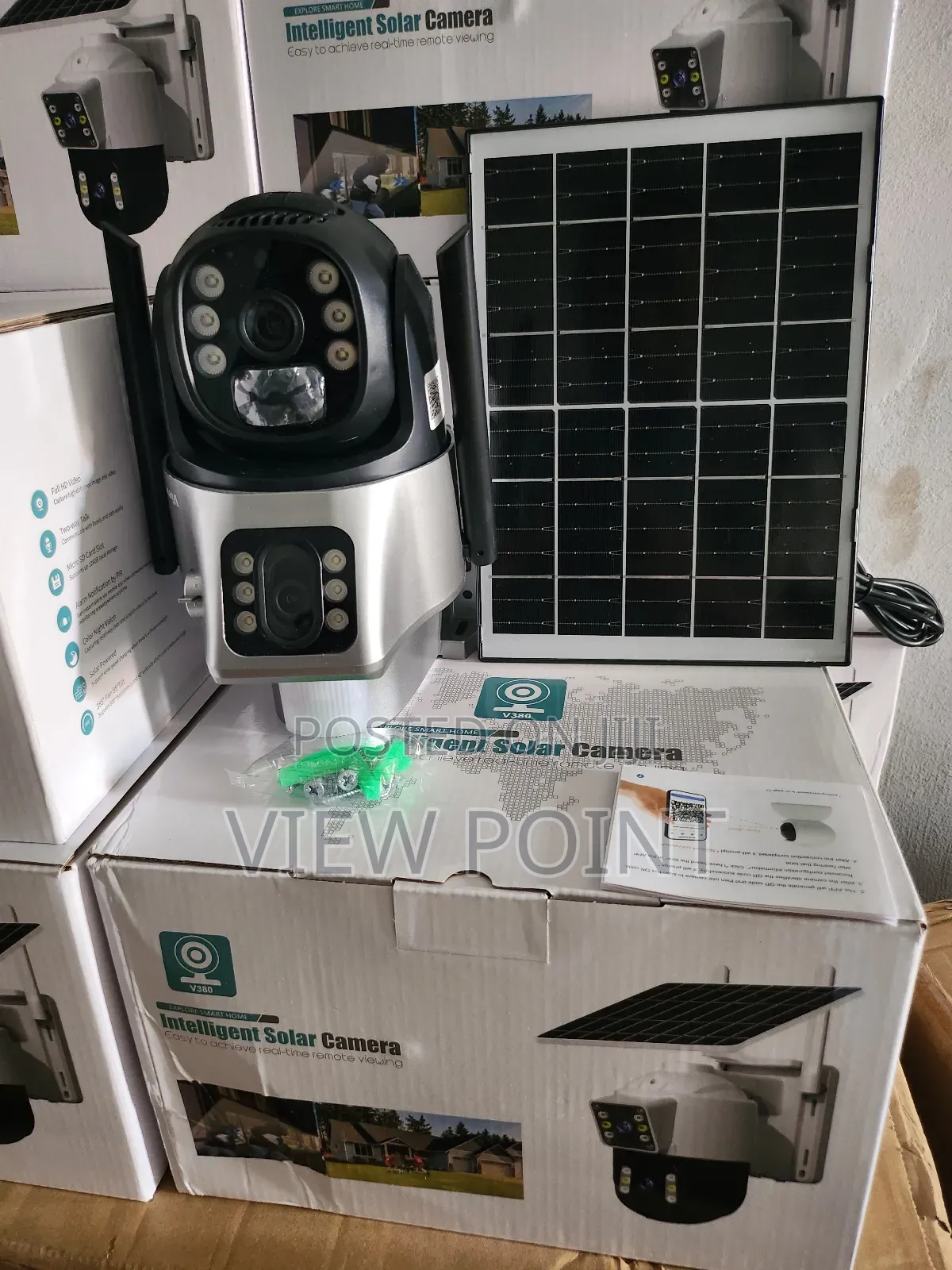 Powered 4g Smart Dual Solar Cctv Simcard Wireless Camera