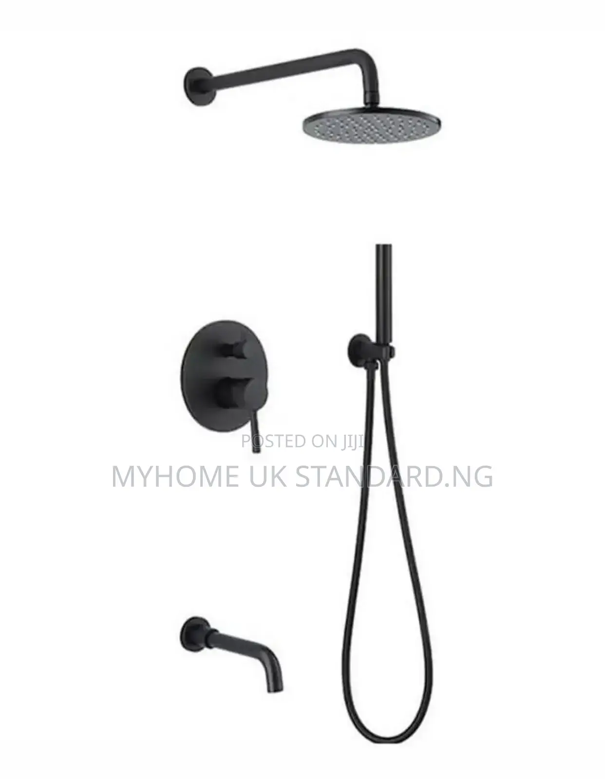 Quality Round Condit Shower Mixer Matte Black