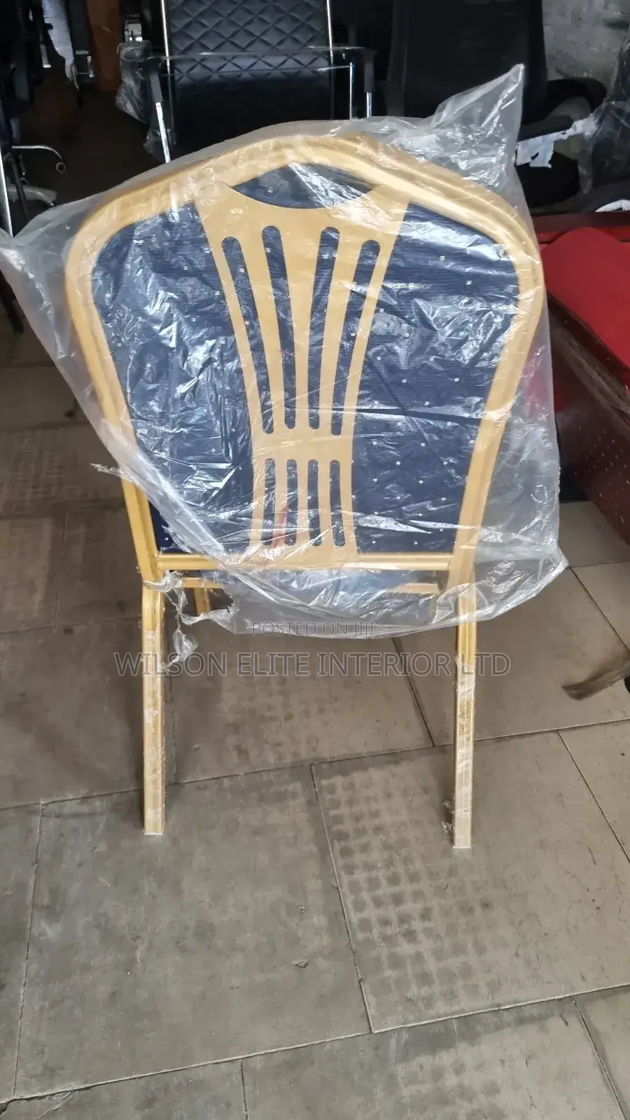 Blue Banquet Chair (Back Metal Support)