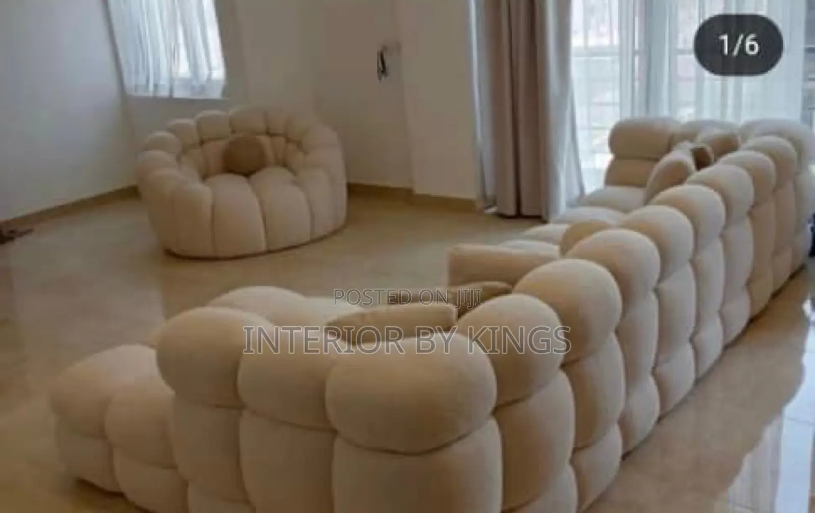 U-Shaped Custom Made Sofa + Single Can Be Made in Colors