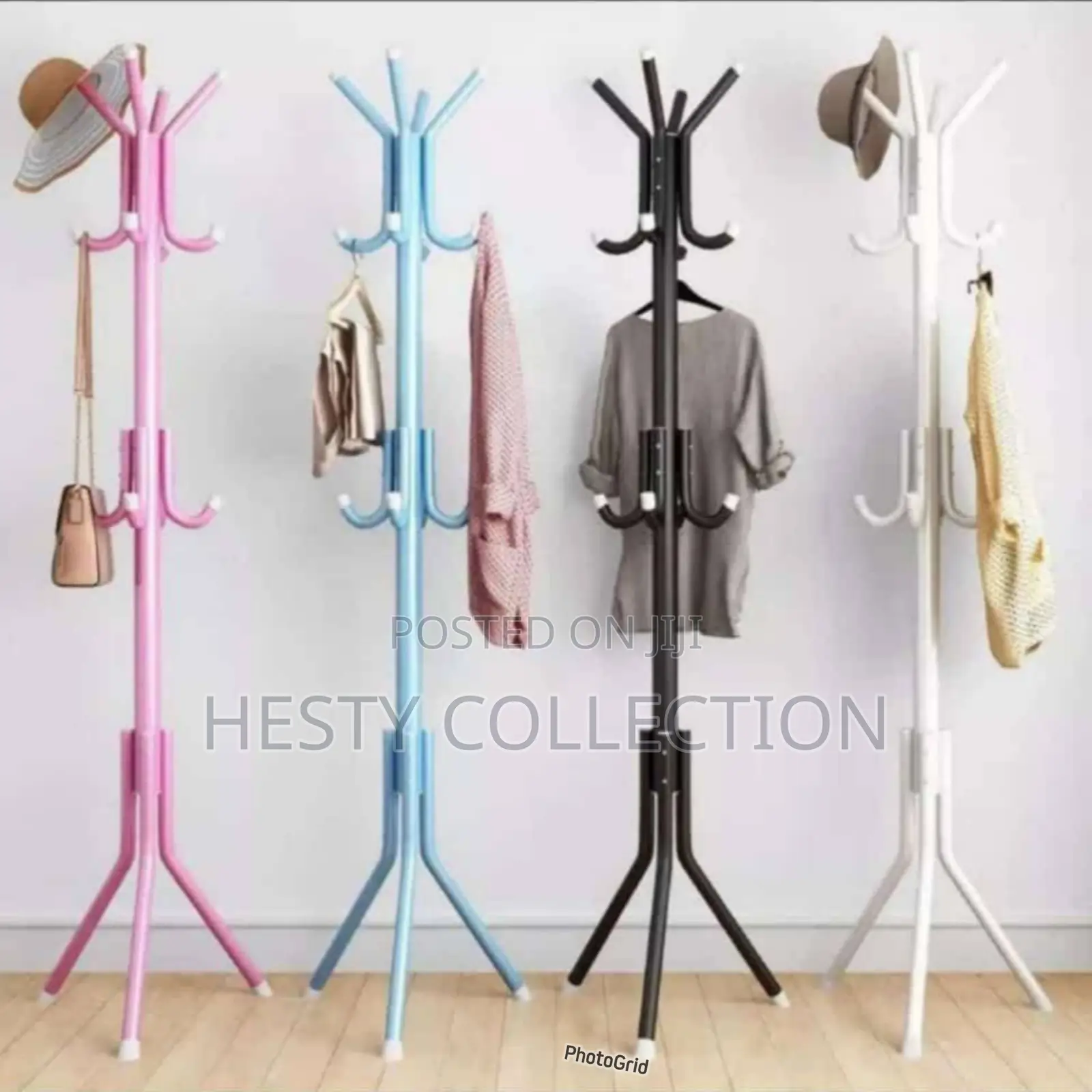 Coat Rack Metal With Hooks Wig Bag Clothes Hanger