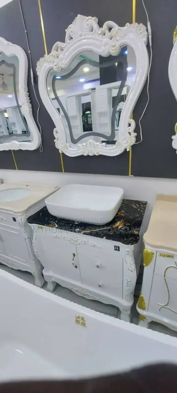 Black and White Free Standing Cabinet