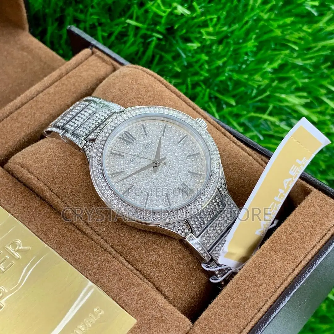 Michael Kors Quality Luxury Men Chain Strap Iced Wristwatch