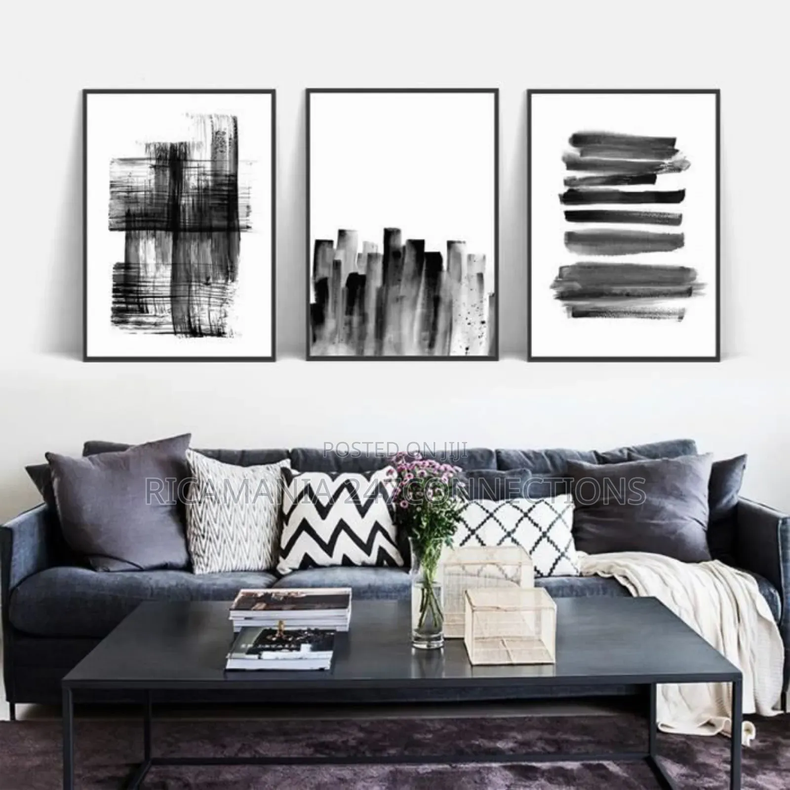 Abstract Black and White Sketch Canvas
