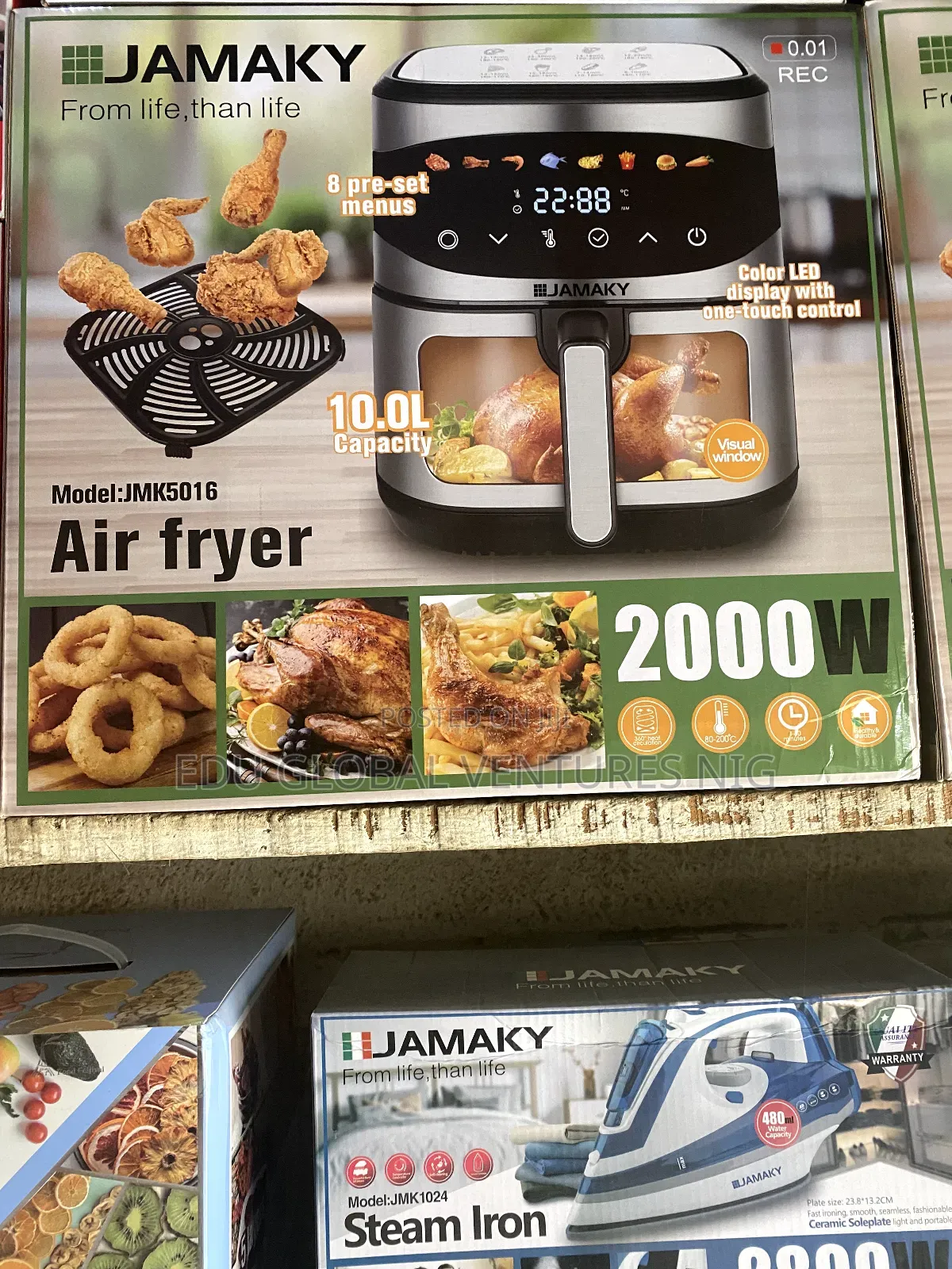 Jamaky Digital 10litres Vision Airfryer, 2000watts.