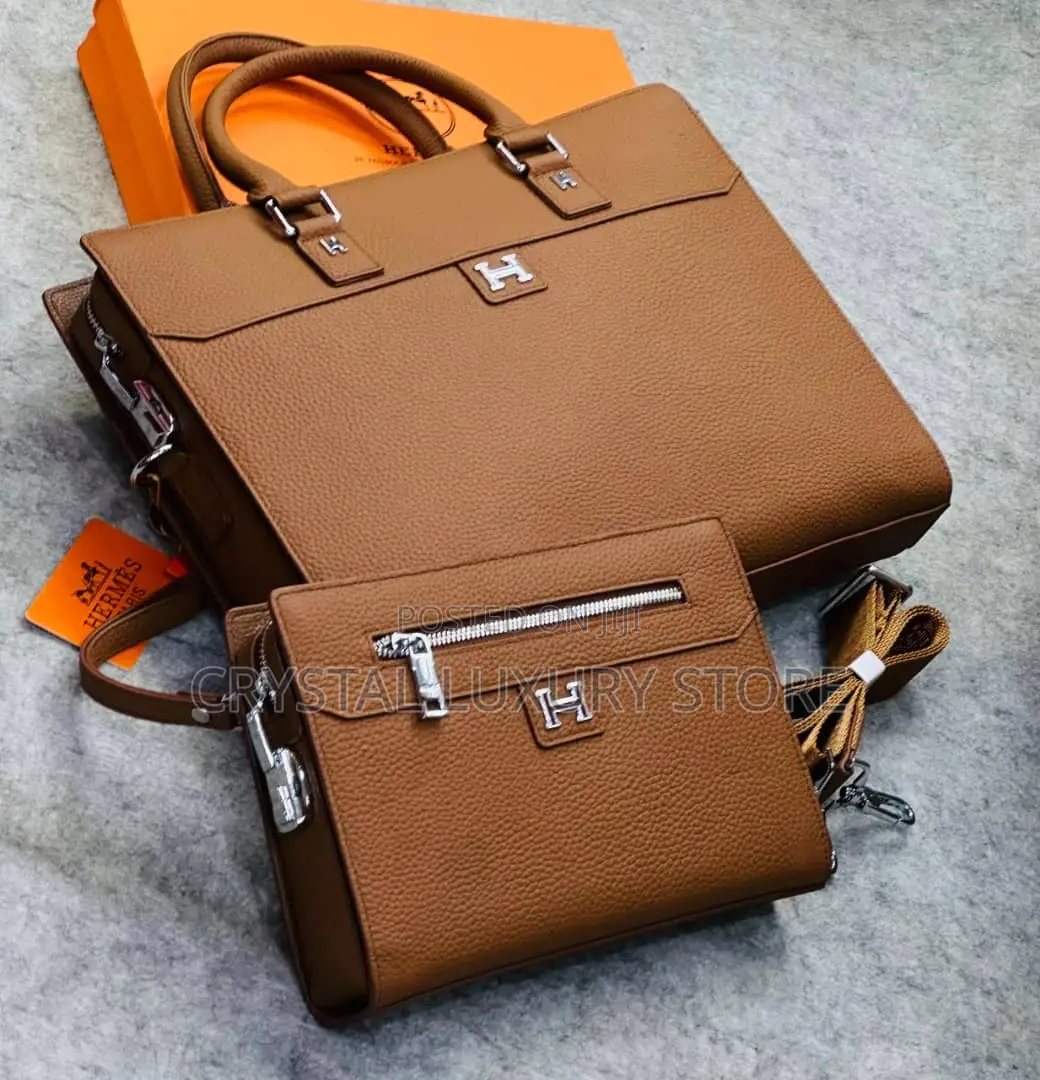 Hermes Quality Luxury Men Genuine Leather Bag