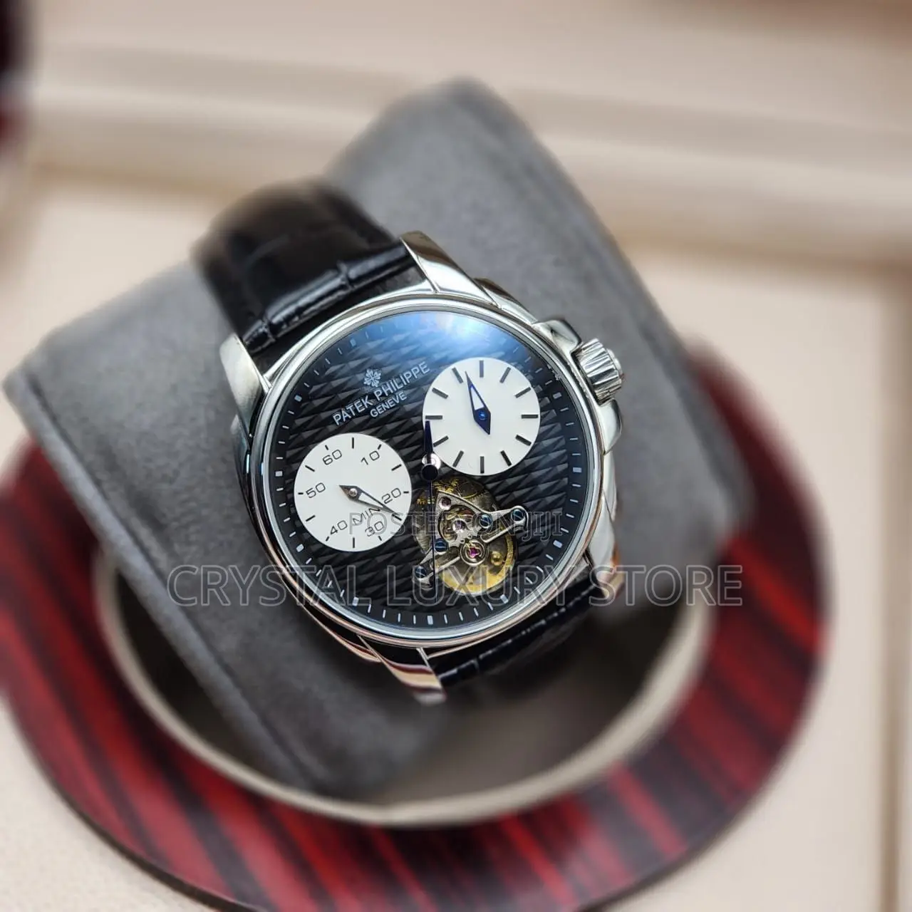 Patek Philippe Quality Luxury Men Genuine Leather Wristwatch