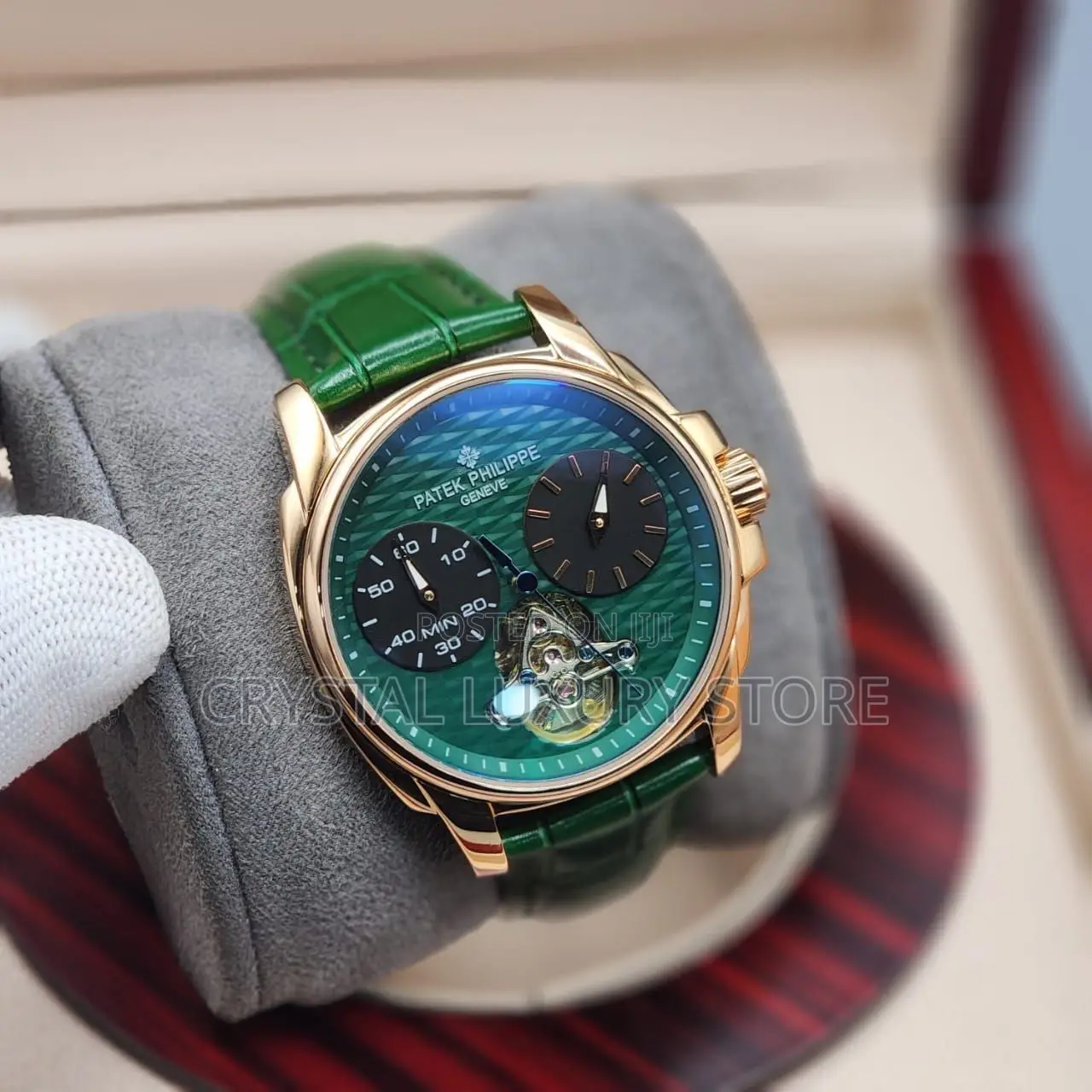 Patek Philippe Quality Luxury Men Genuine Leather Wristwatch