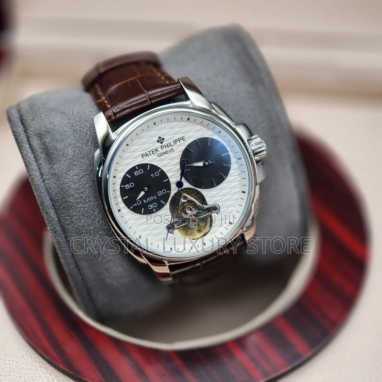 Patek Philippe Quality Luxury Men Genuine Leather Wristwatch