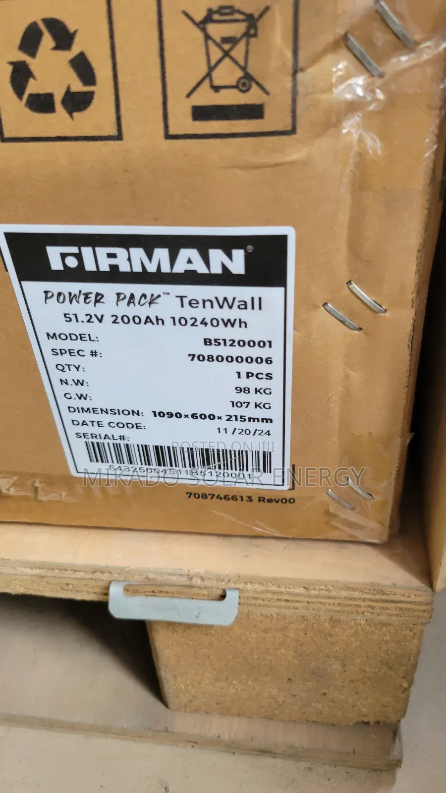 10kwh 51.2v Wall Mount Firman Lithium Iron Battery