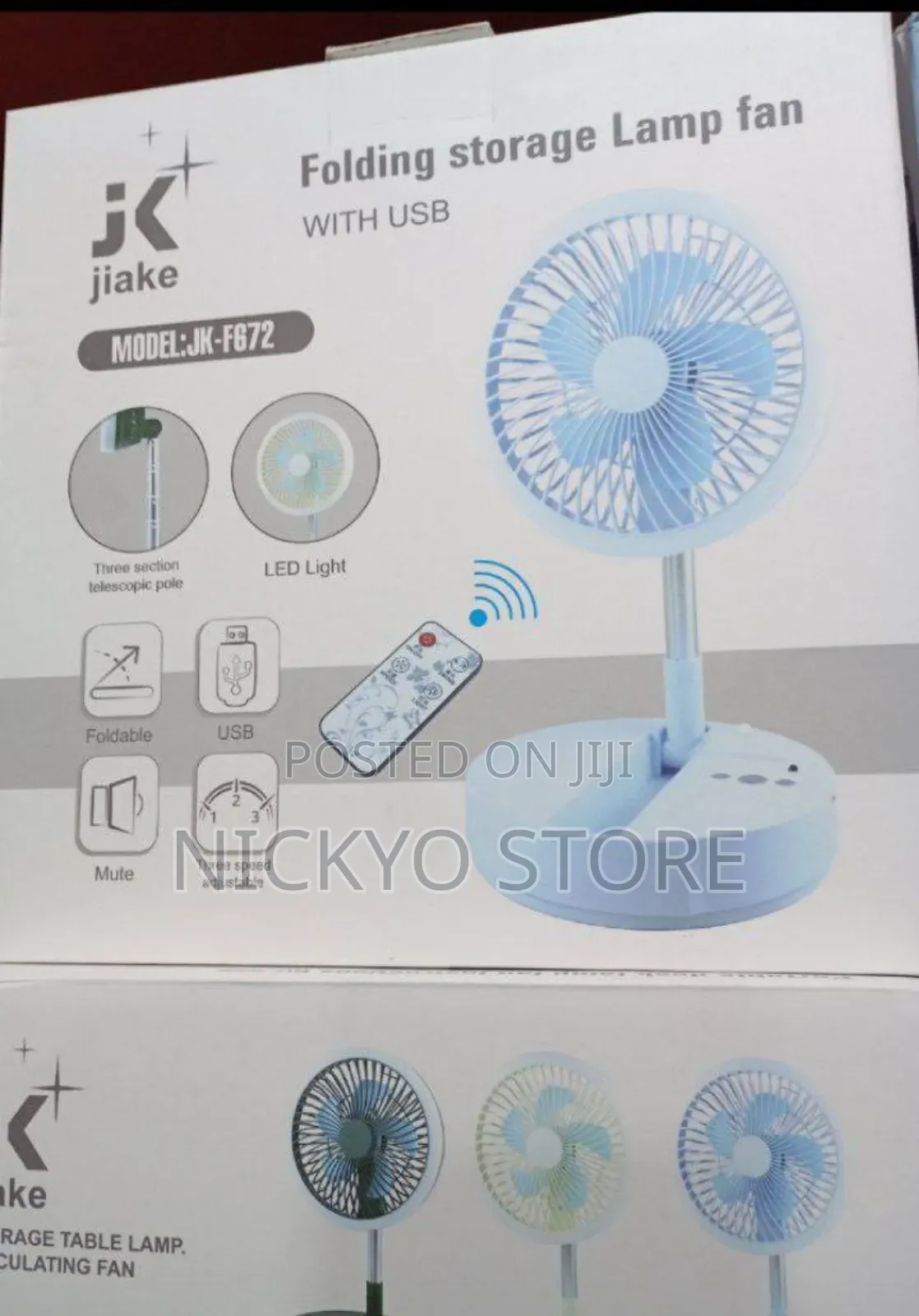Jk-F672 Folding Rotating Lamp Fan