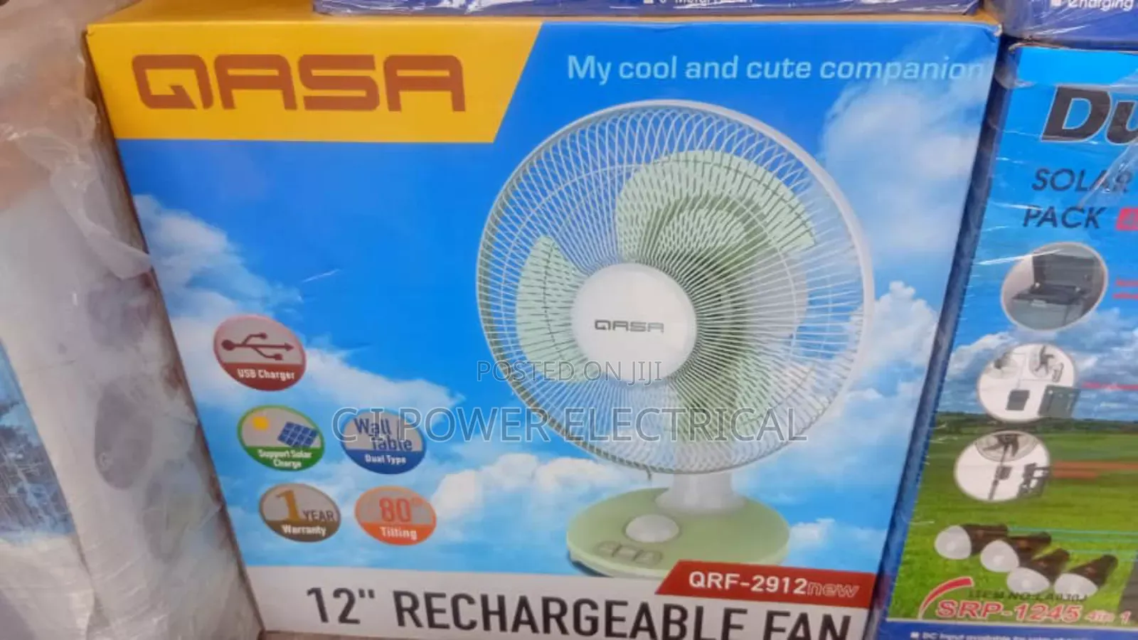 12 Inches Rechargeable Qasa Table Fan