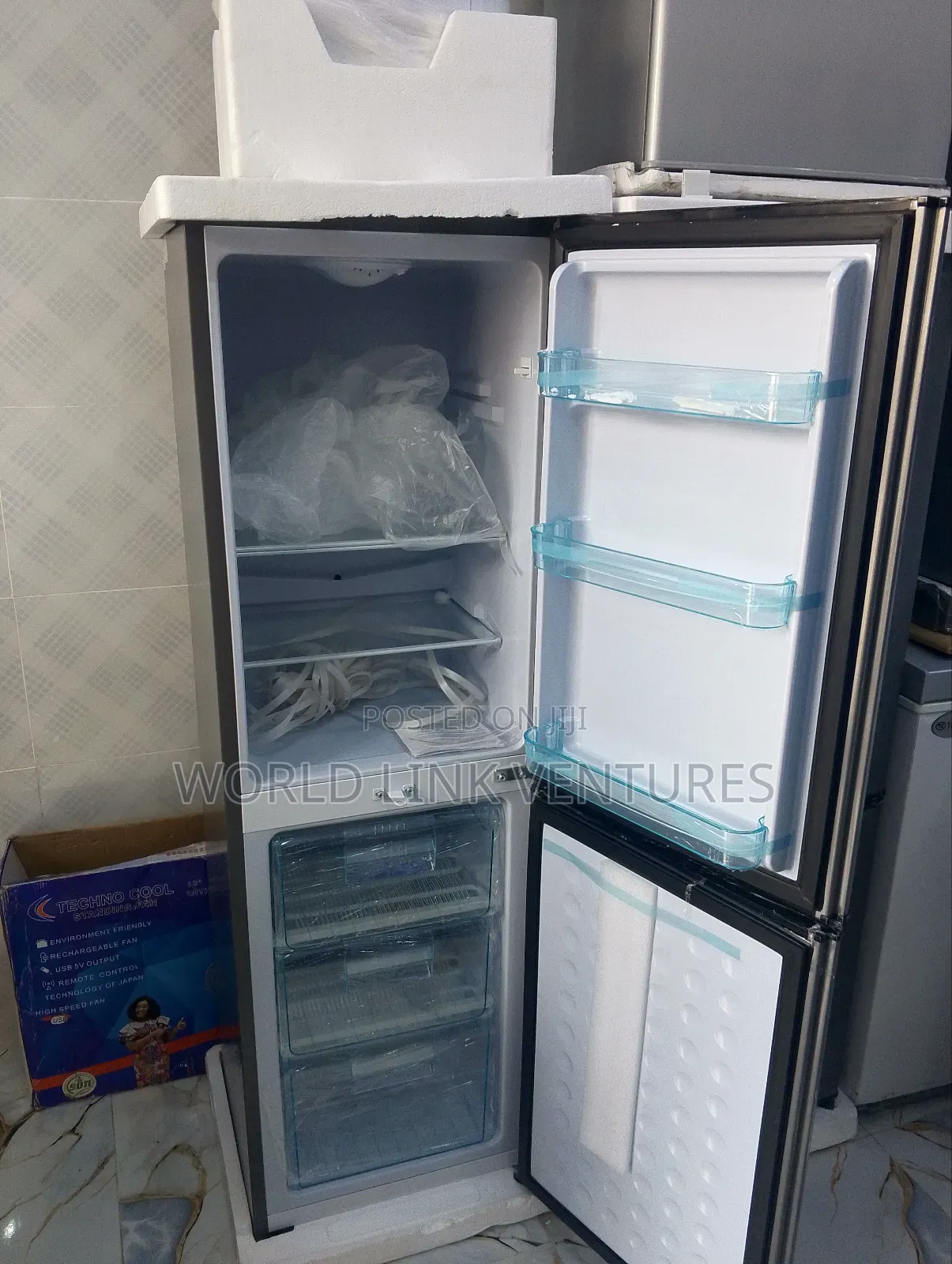 Tekno Cool Standing Double Door Fridge Bottom Freezer