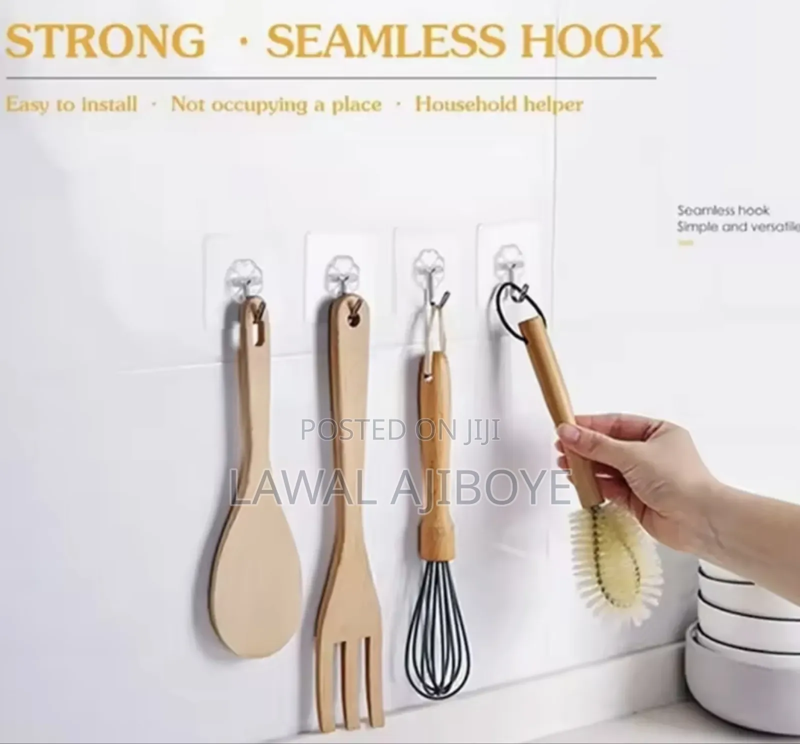 Transparent Self Adhesive Wall Hooks Heavy Duty Multi Purpos