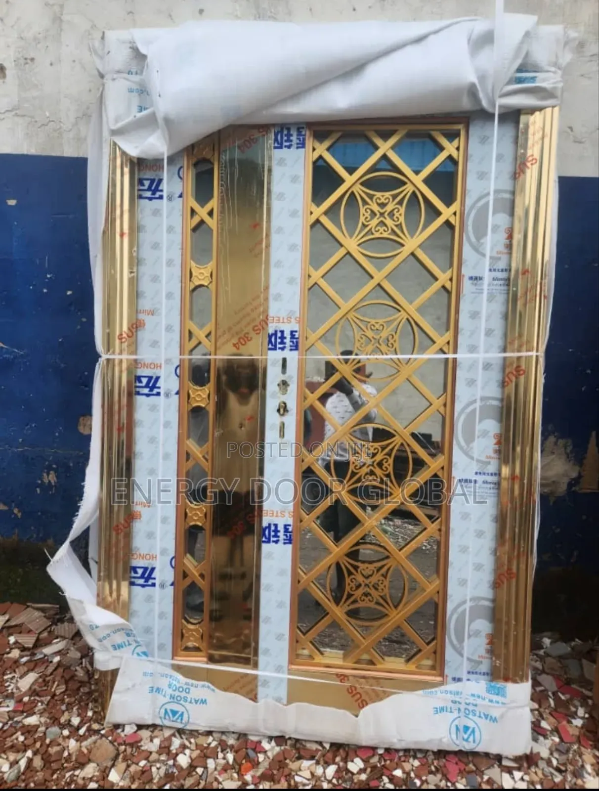 4ft Super Classic Gold Glass Interior Security Door