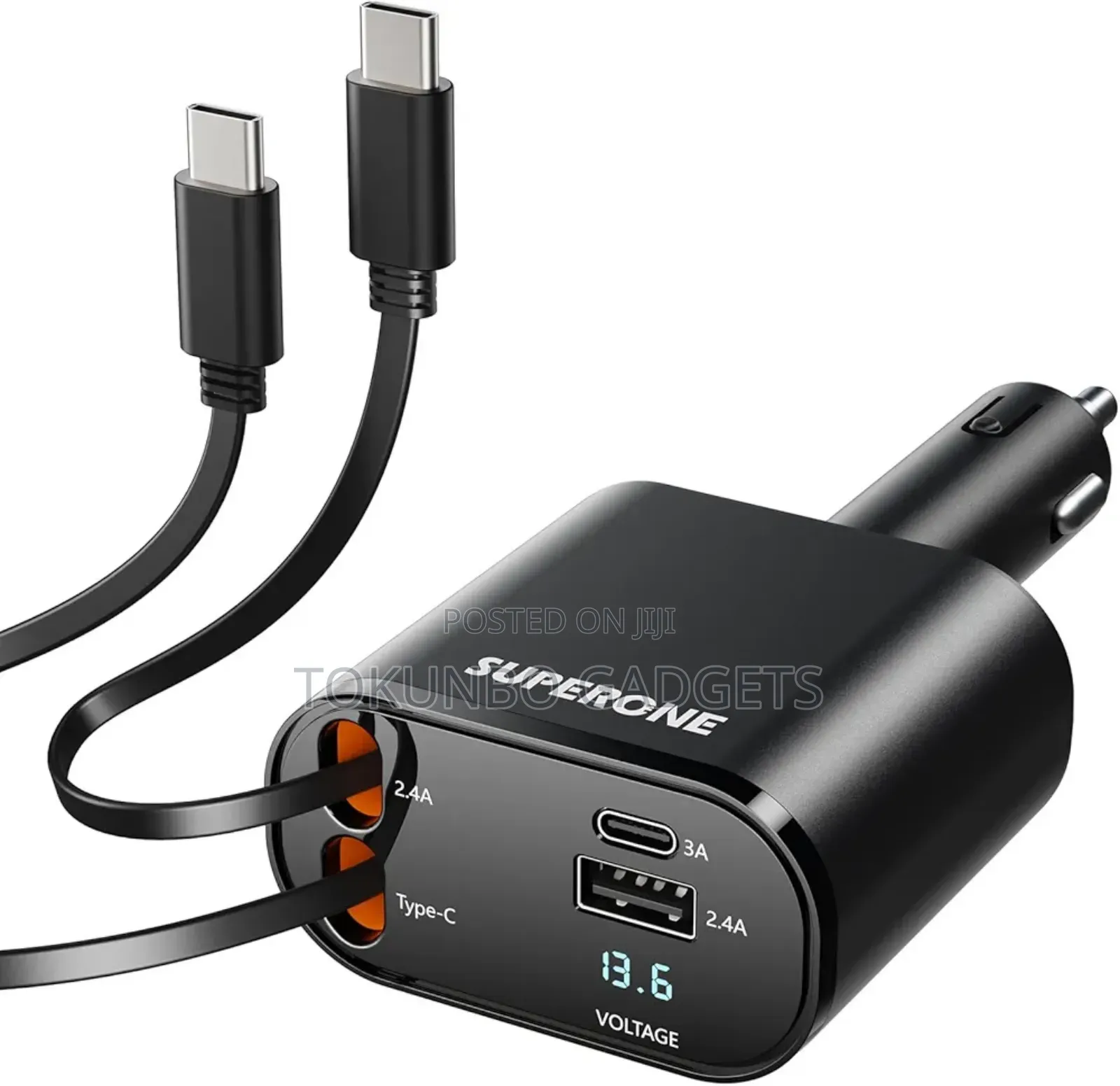 Superone Retractable Car Charger 60w
