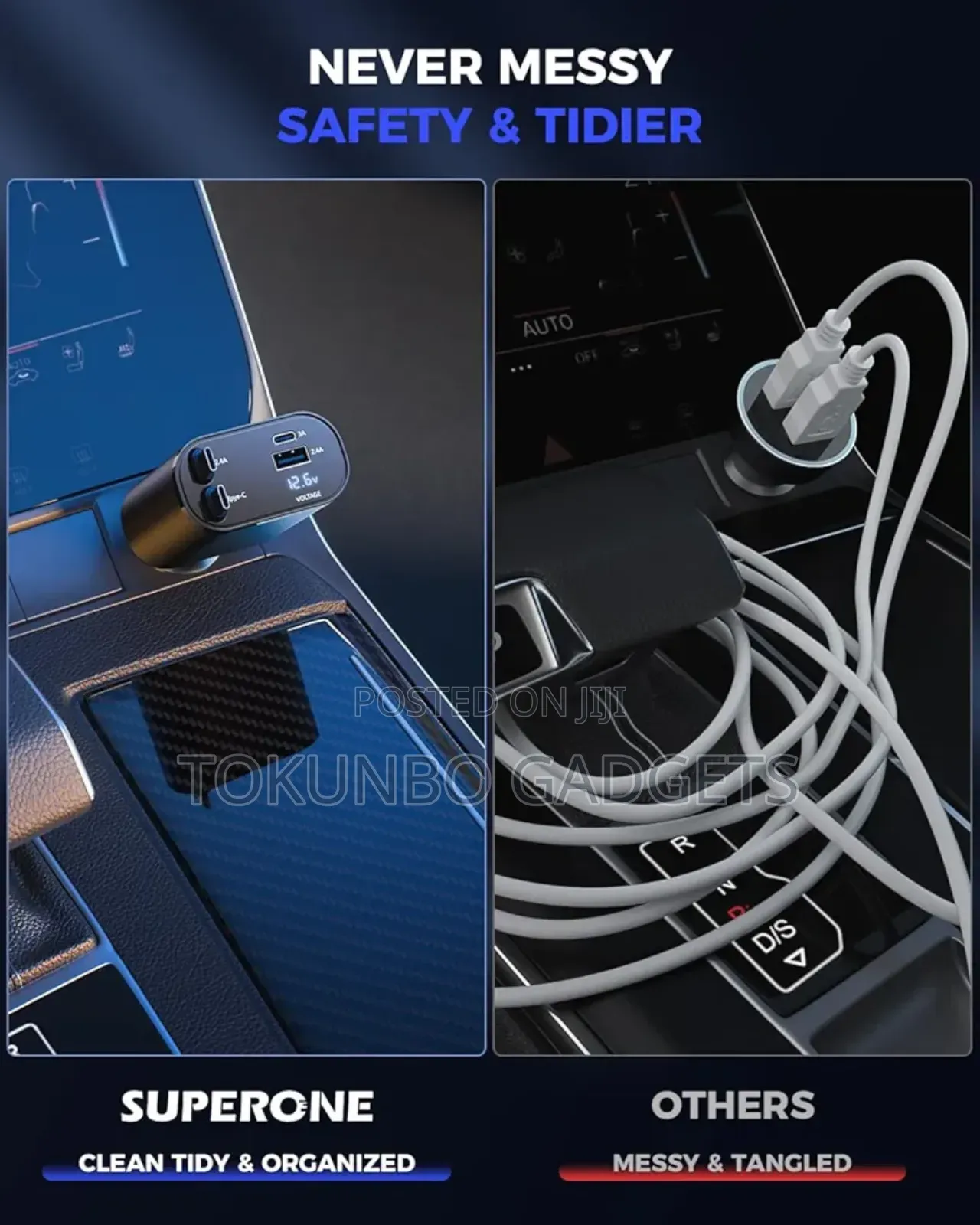 Superone Retractable Car Charger 60w