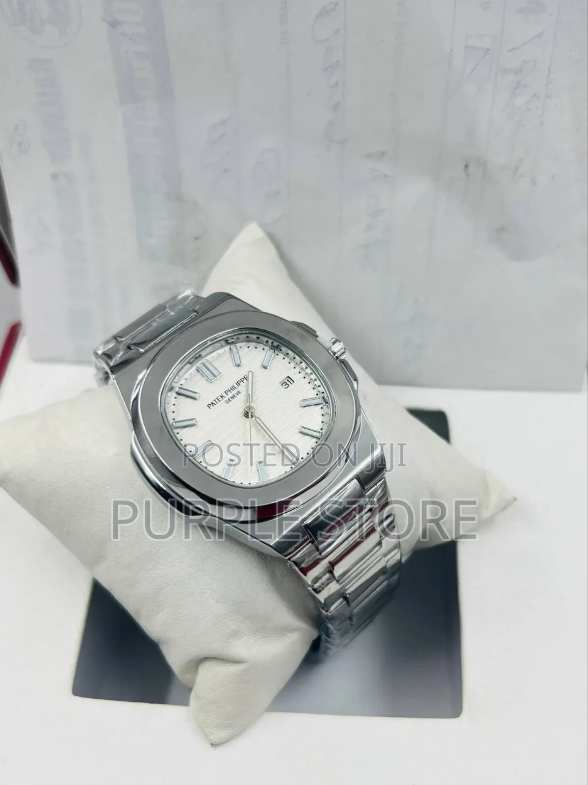 Patek Philippe Silver Steel Strap Unisex Watch