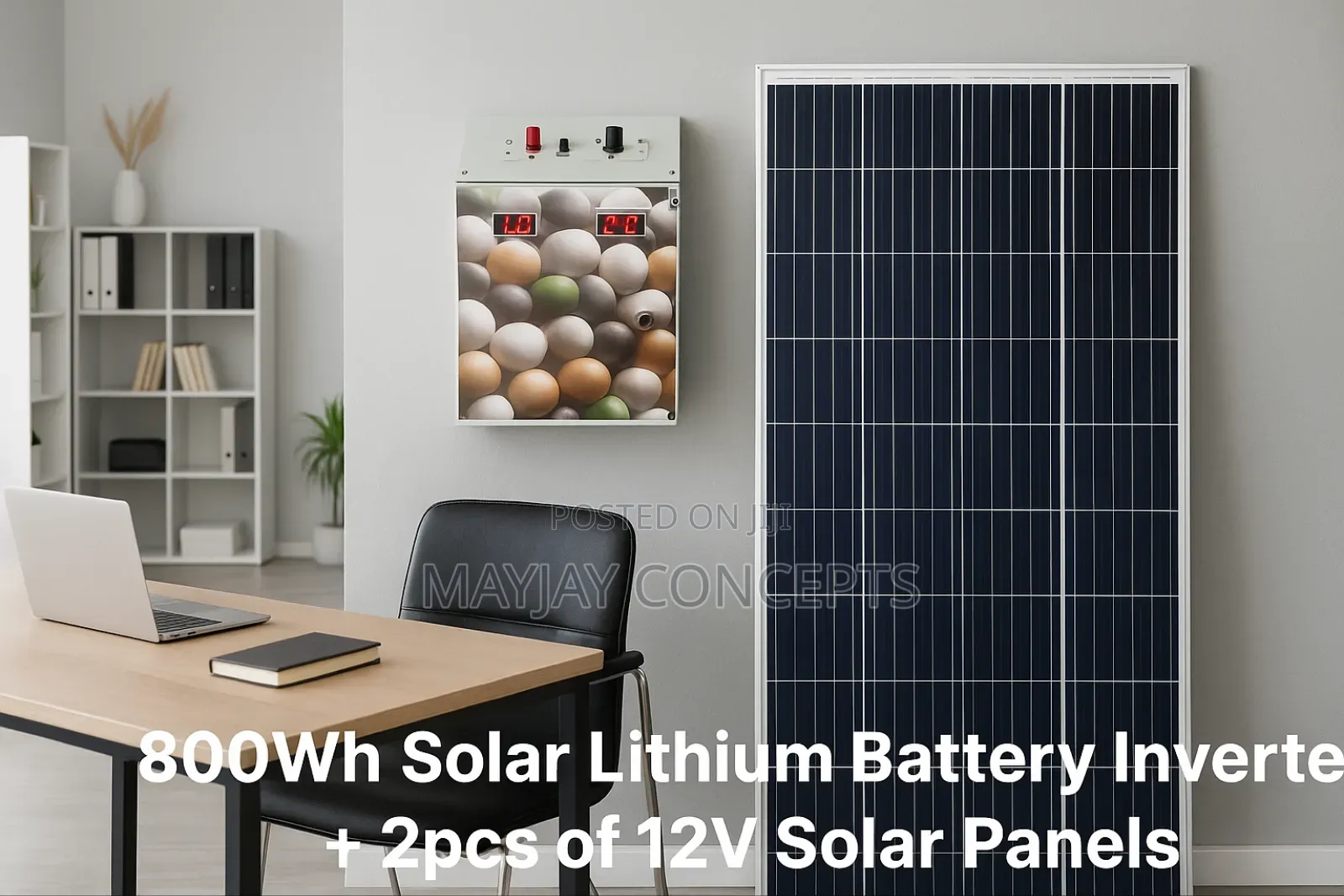 800wh Solar Lithium Battery Inverter+2pcs Solar Panels