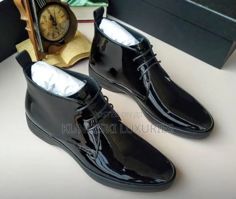 Original Prada Casual Ankle Leather Shoe For Men