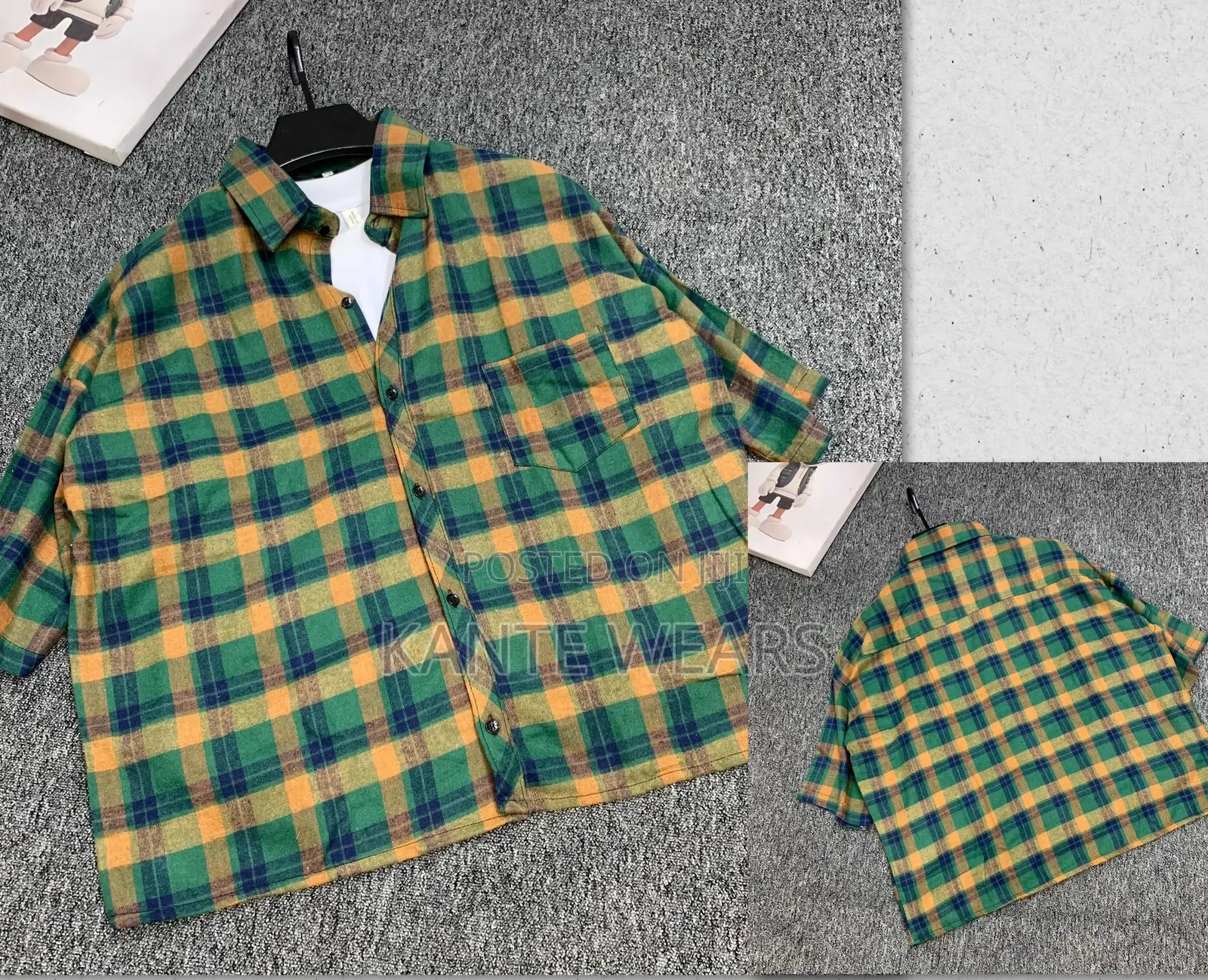 Wool Checkers Crop Shirt