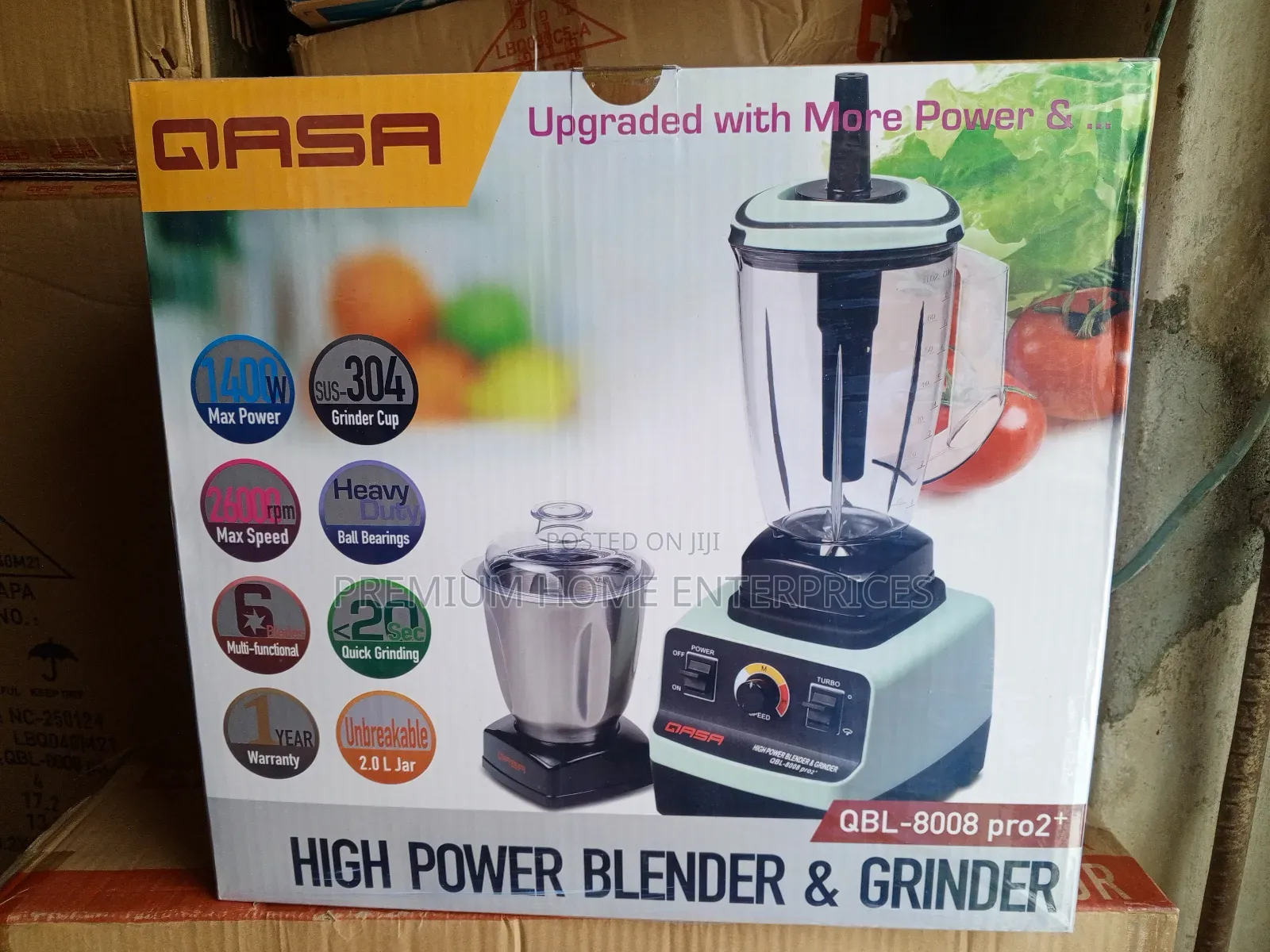 Qasa Commercial Blender 1400 Watts With Dry Milk Cup