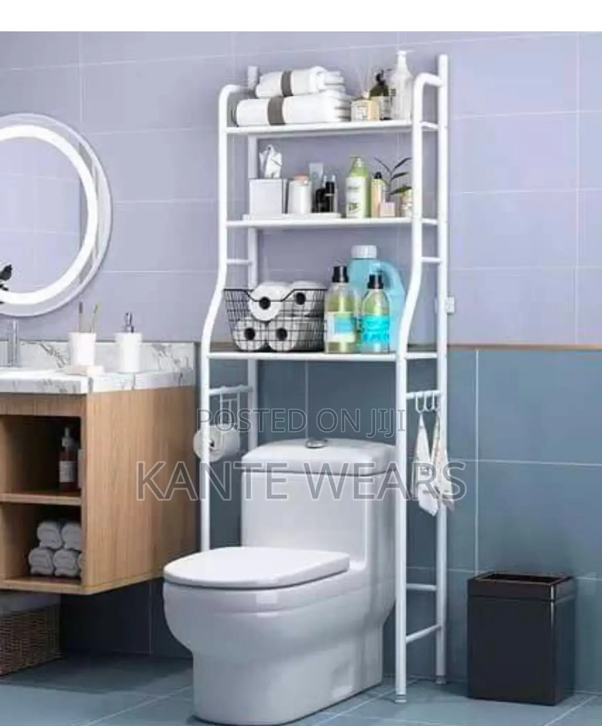 3 Tier Shelf Toilet Bathroom Space Saver Storage Rack