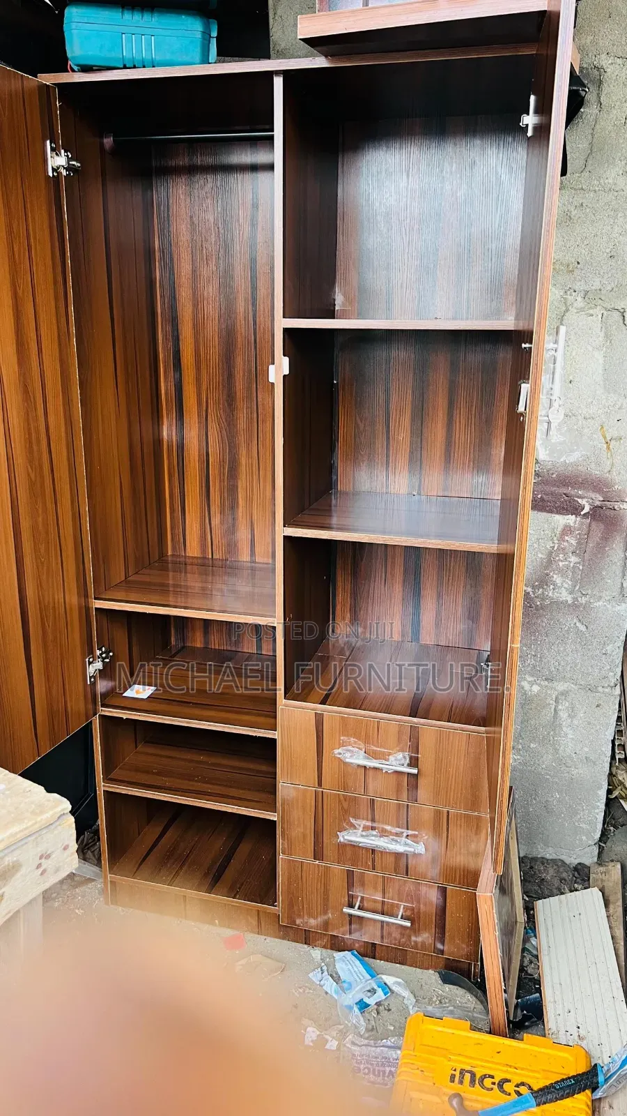 Brown Durable 3 by 6 Wardrobe