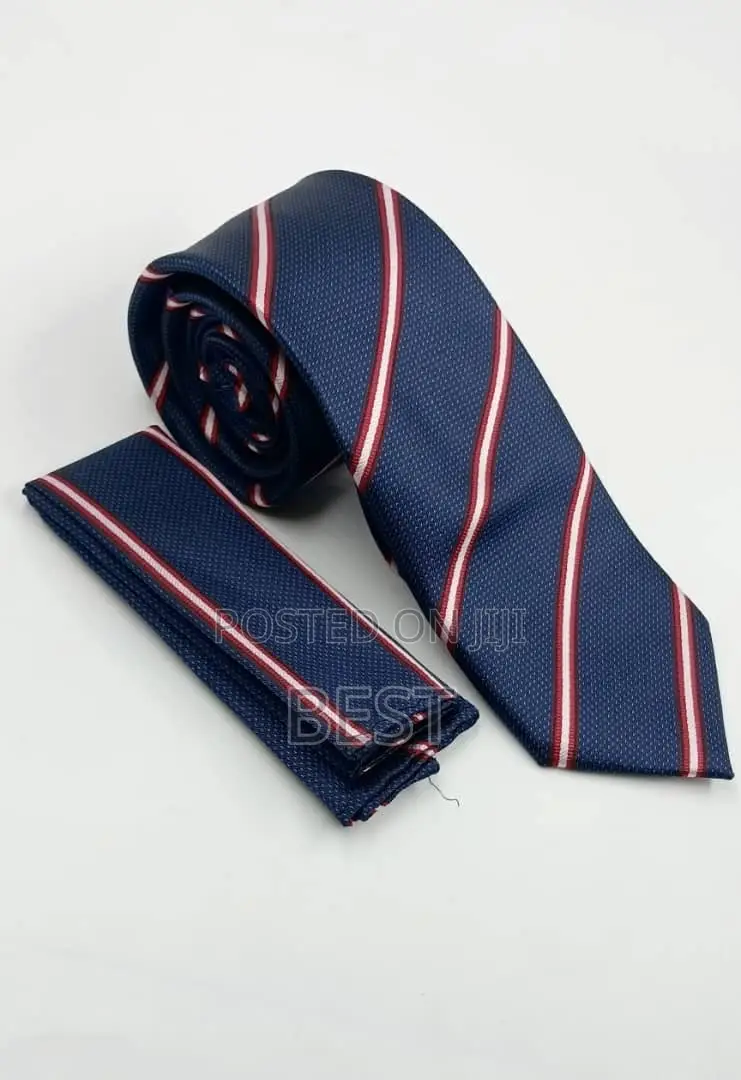 Stripes Luxury Ties With Pocket Hanky