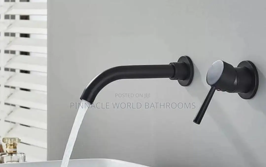 England Black Conduit Wall Basin Mixer Tap