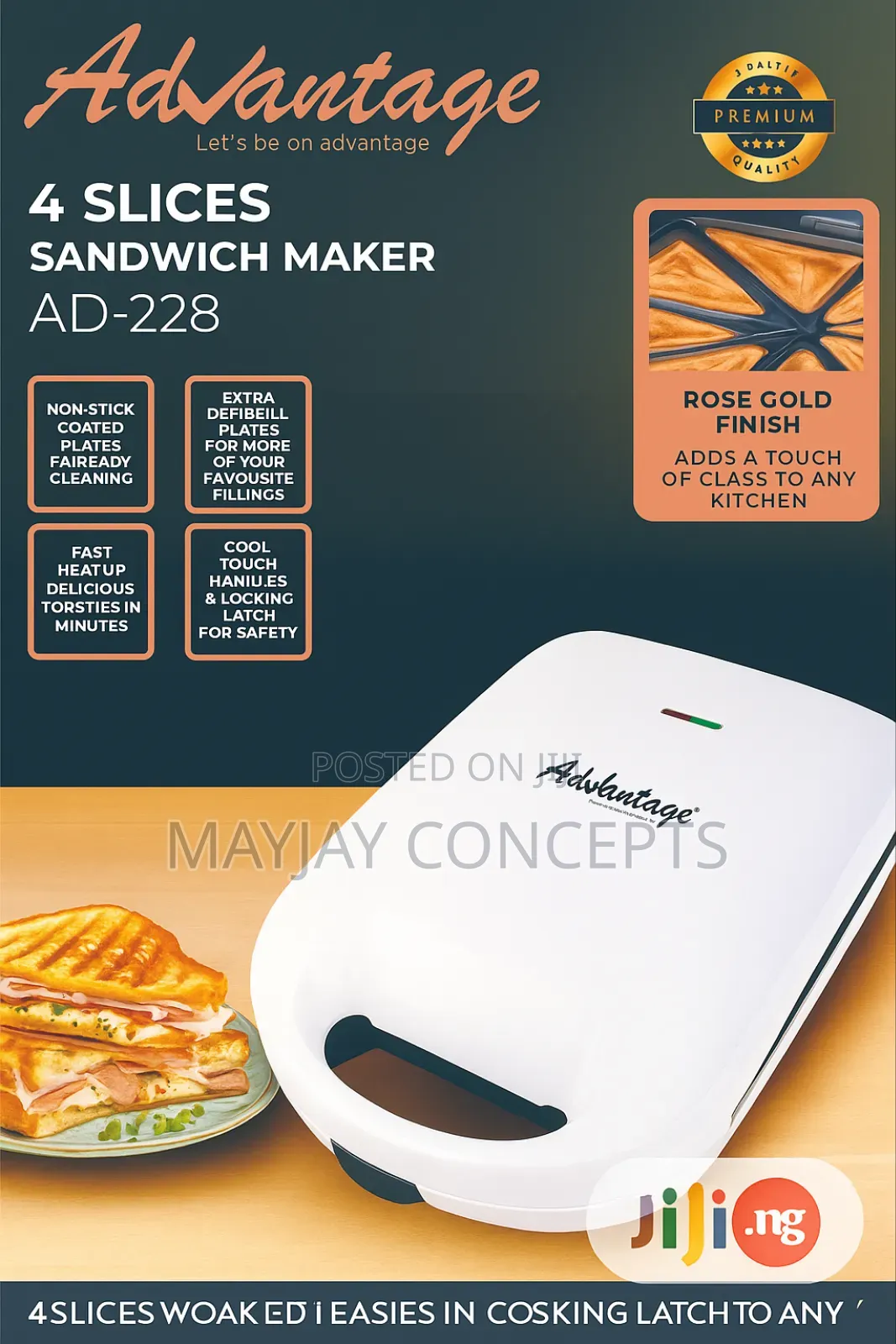 Advantage Ad-228 4-Slice Toaster/Sandwich Maker