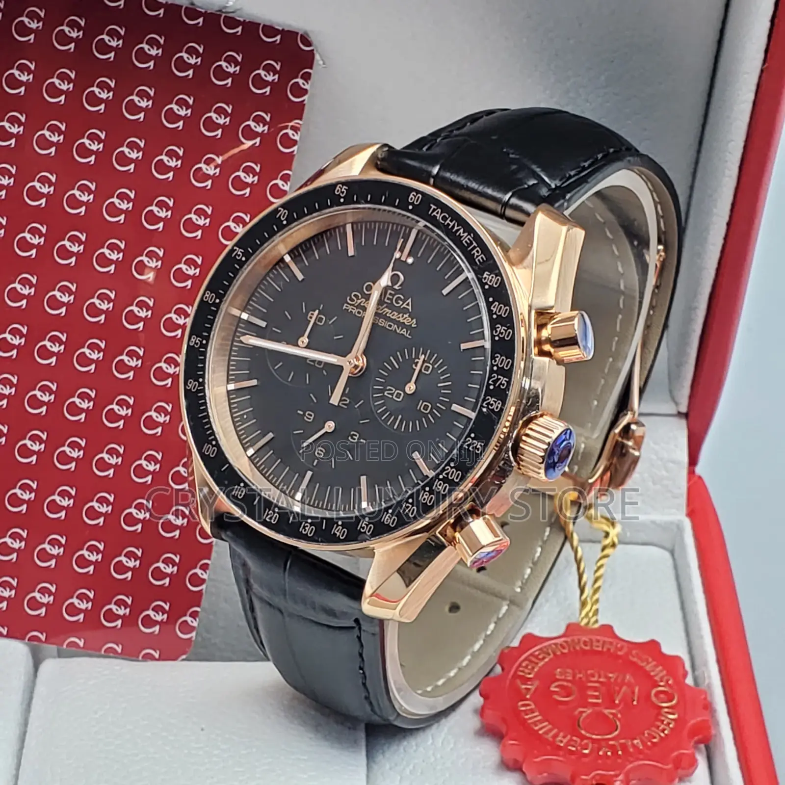 Omega Quality Luxury Men Genuine Leather Wristwatch Hnikk