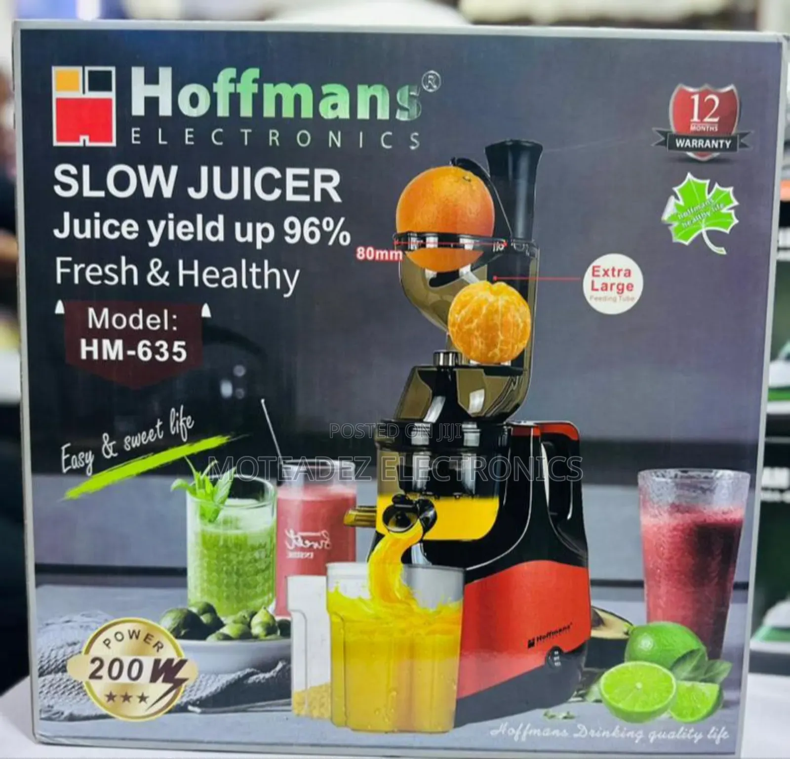 Hoffmans 200w High Quality Electric Slow Juicer