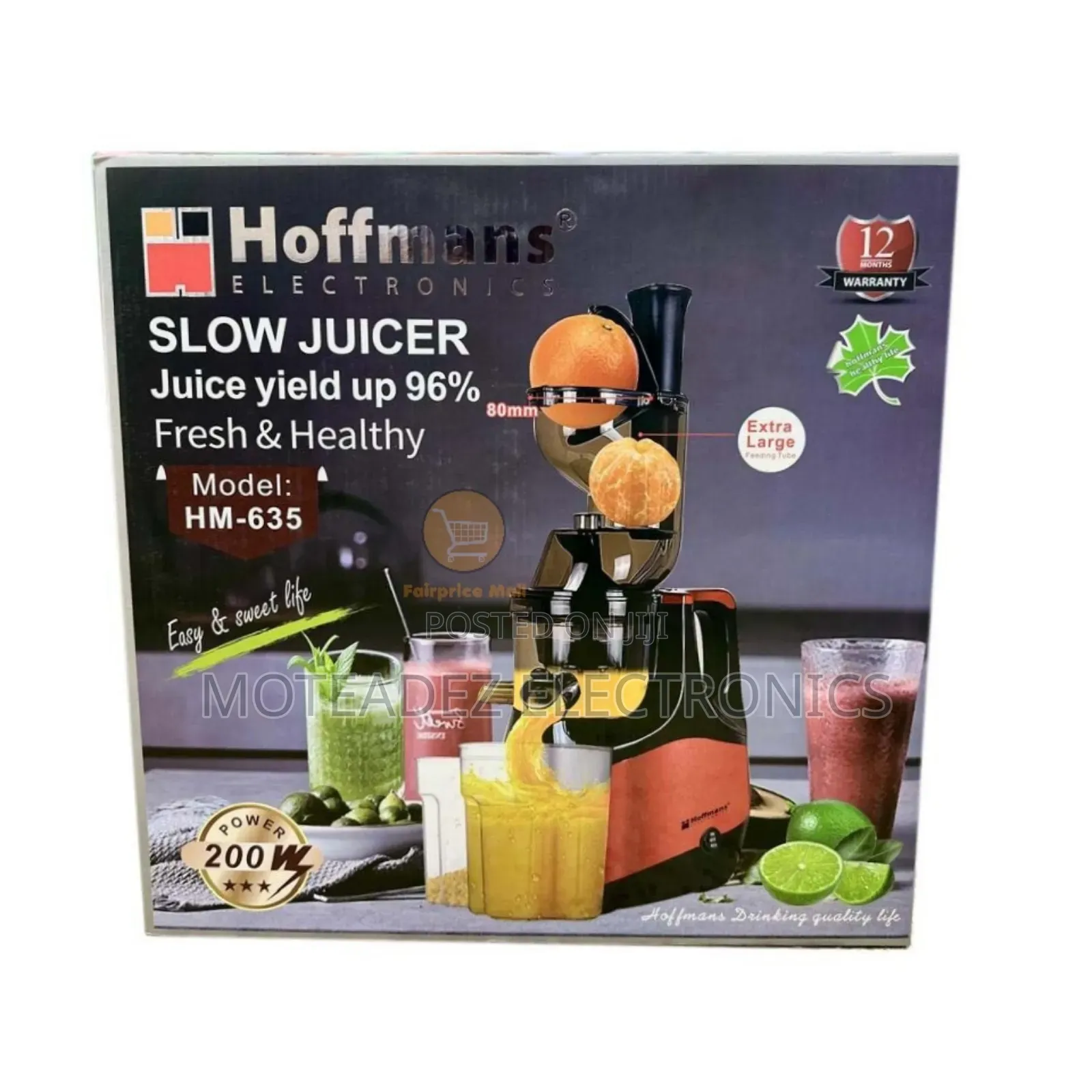 Hoffmans 200w High Quality Electric Slow Juicer