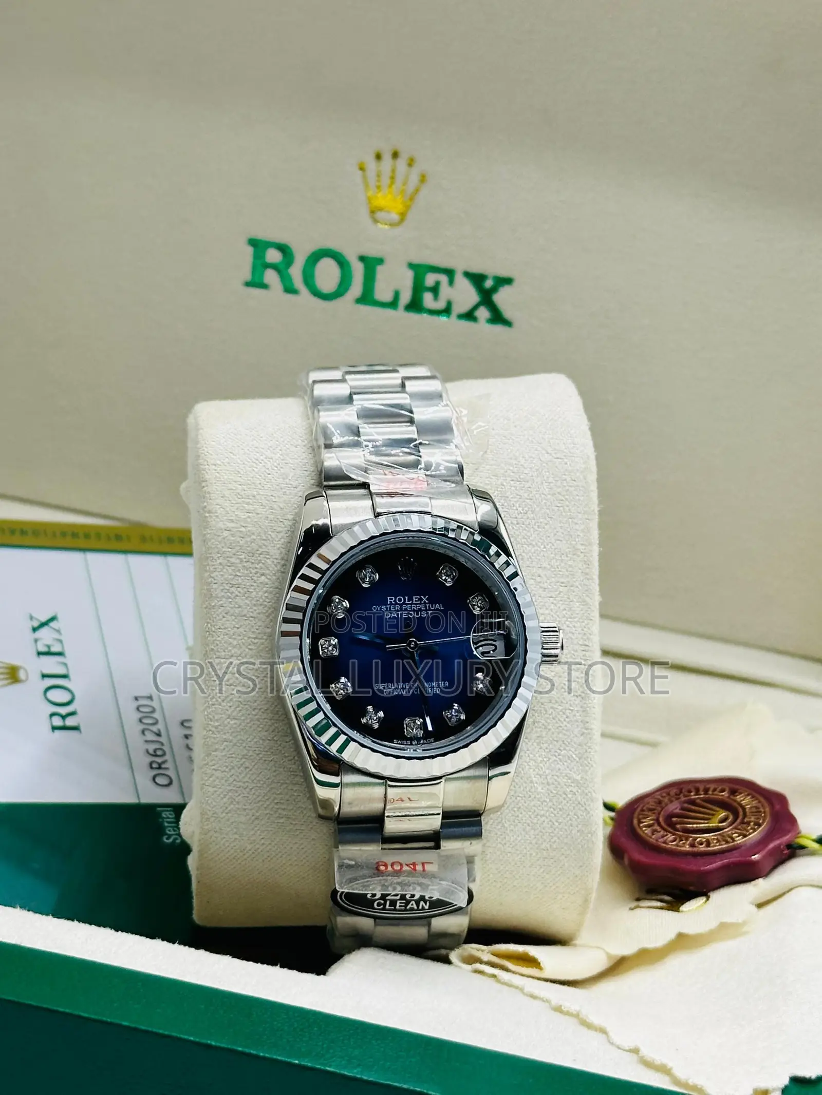 Rolex Quality Luxury Ladies Chain Strap Wristwatch