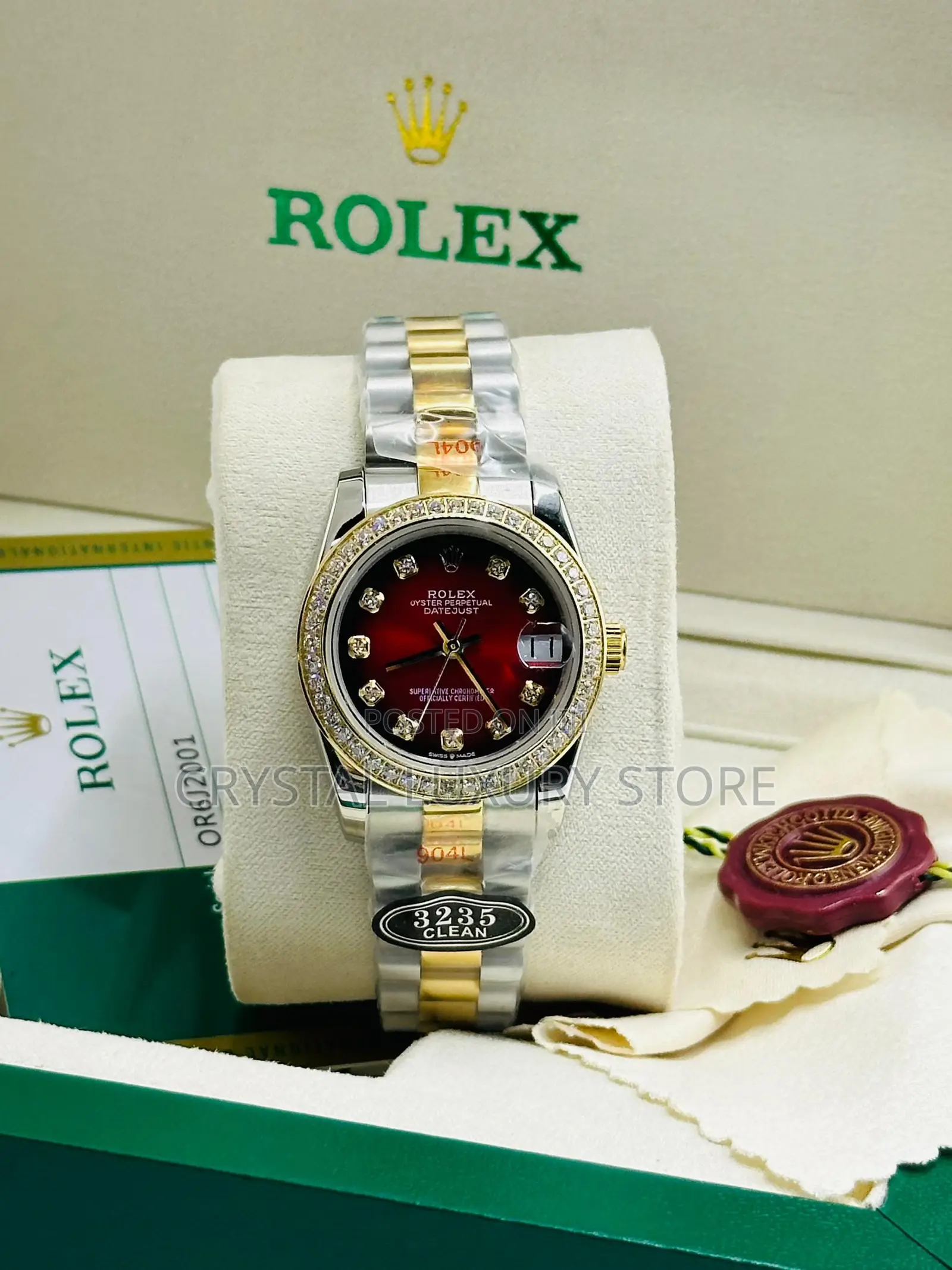 Rolex Quality Luxury Ladies Chain Strap Wristwatch