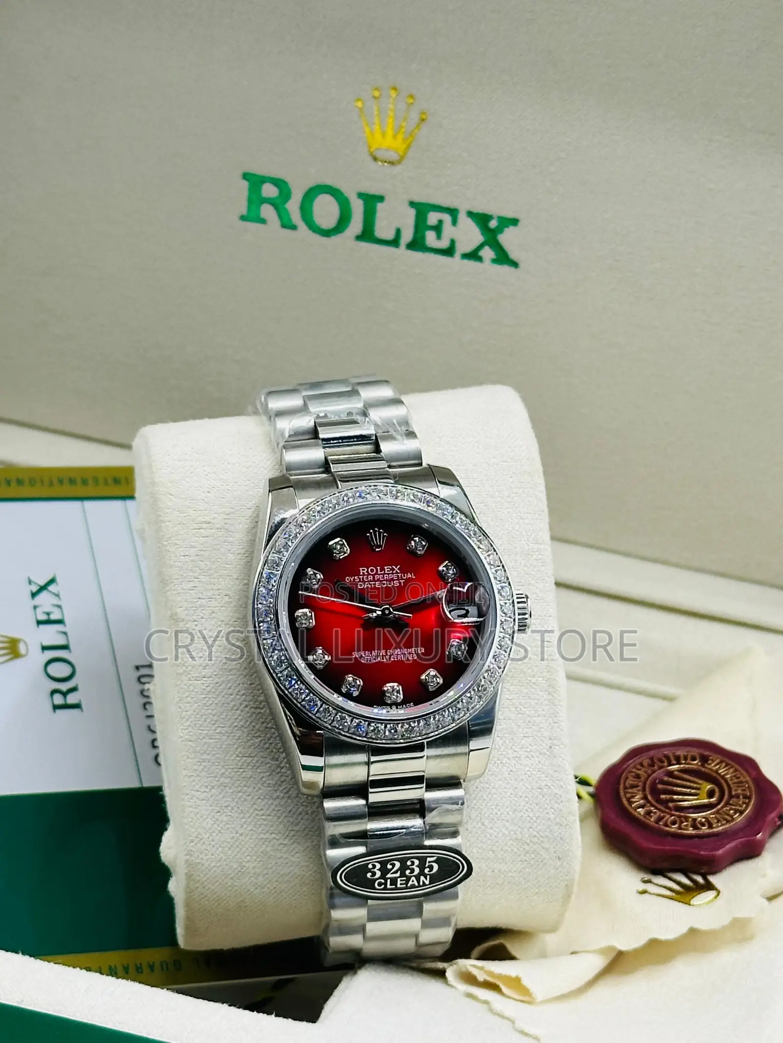 Rolex Quality Luxury Ladies Chain Strap Wristwatch