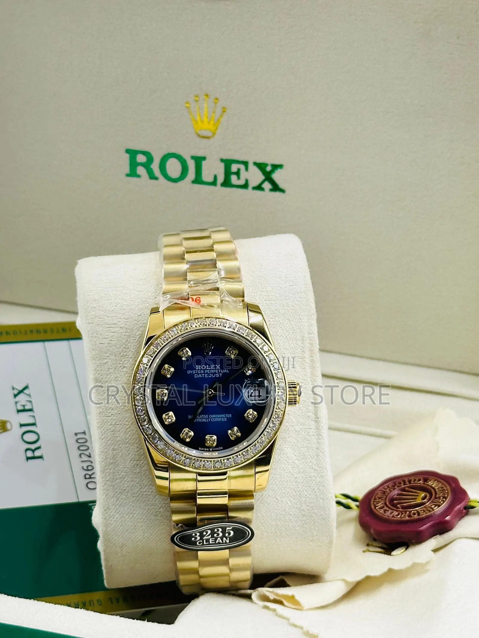 Rolex Quality Luxury Ladies Chain Strap Wristwatch