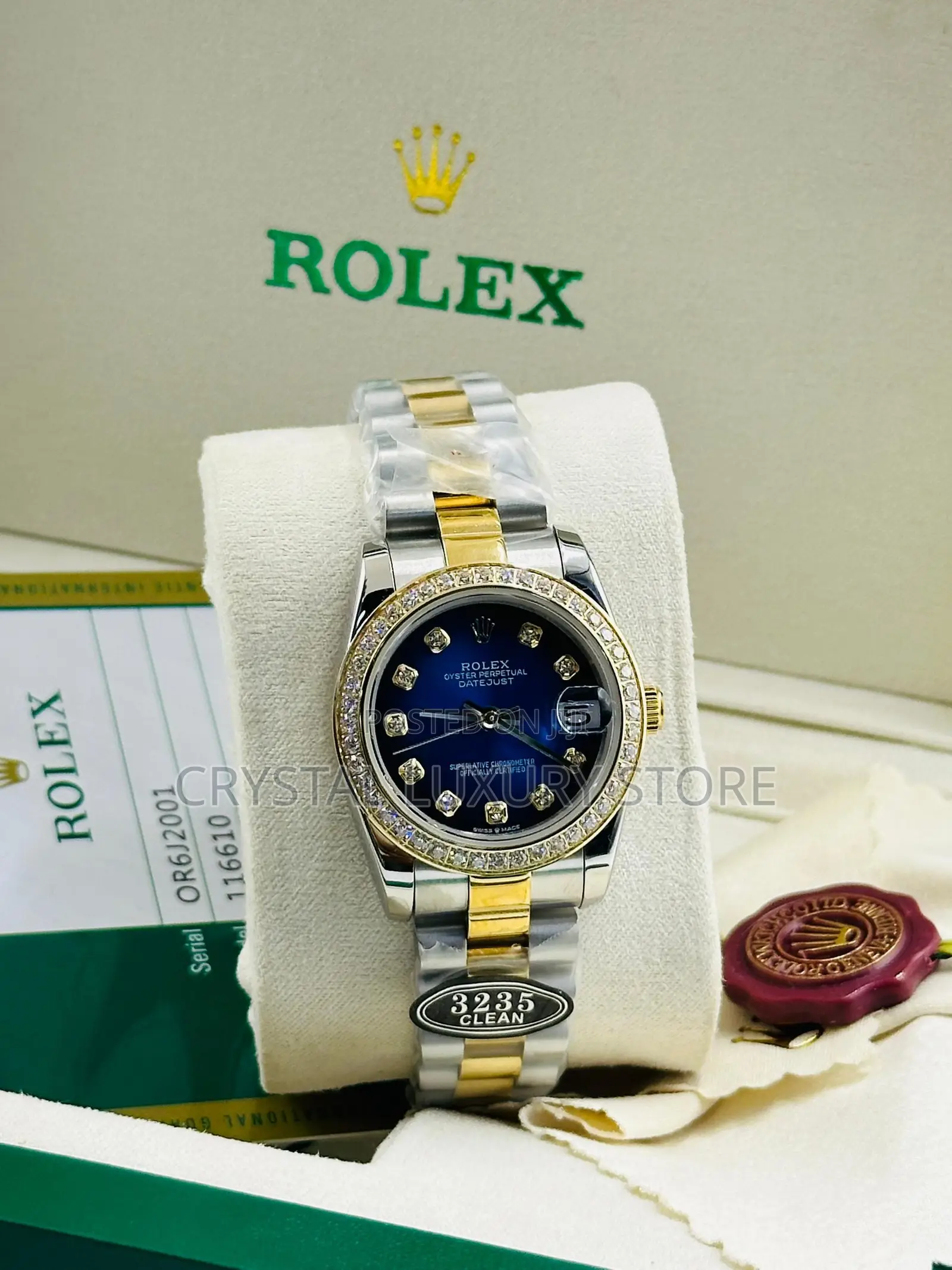 Rolex Quality Luxury Ladies Chain Strap Wristwatch