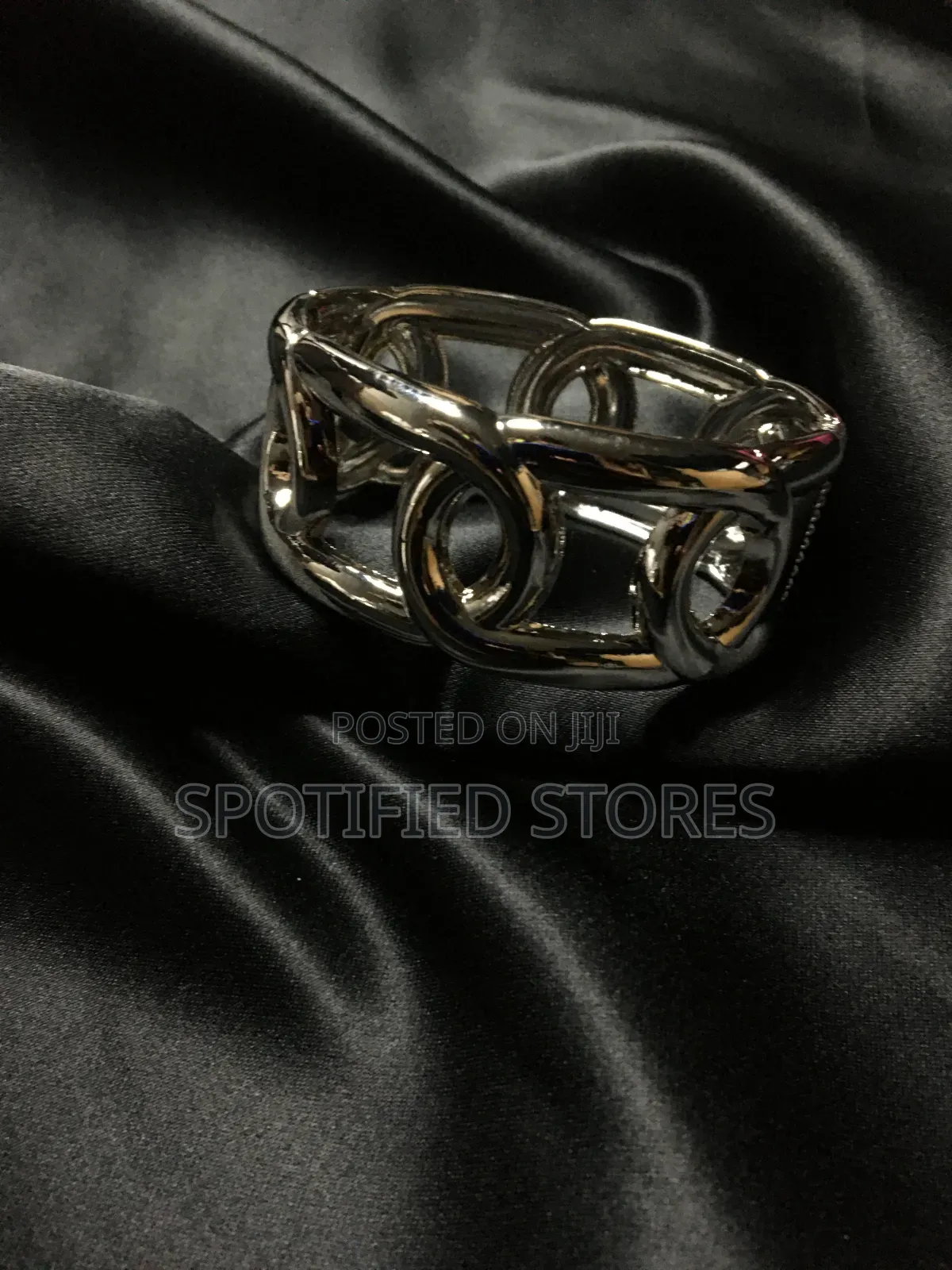 Silver Twisted Cuff Chunky Bangles