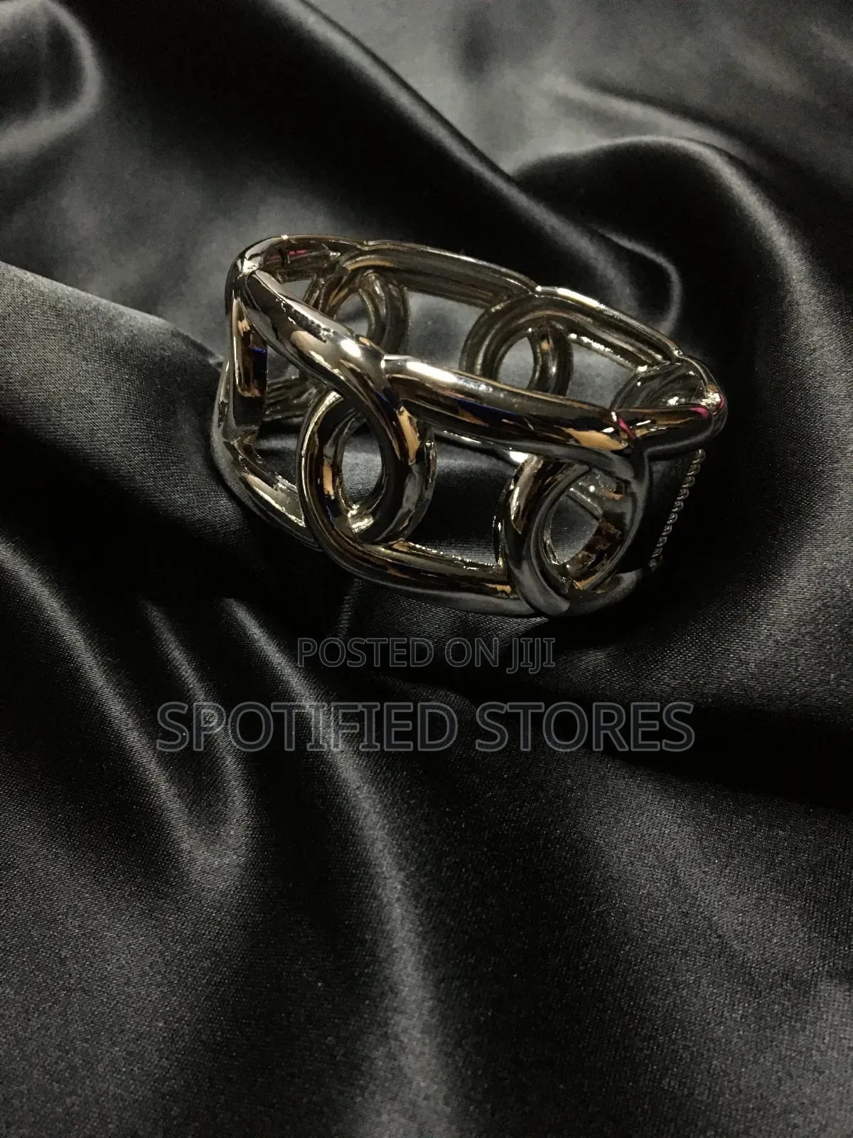 Silver Twisted Cuff Chunky Bangles