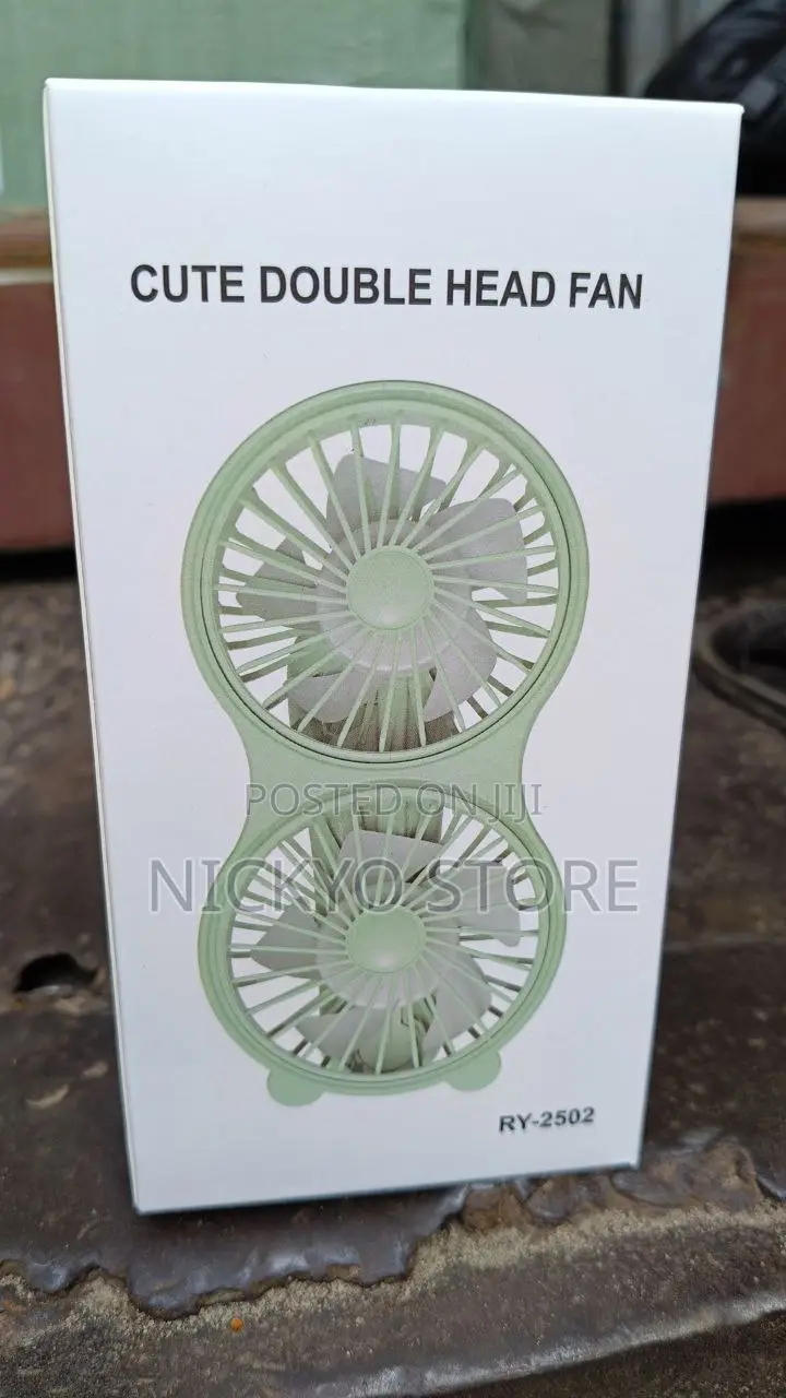Ry-2502 Cute Double Head Rechargeable Fan