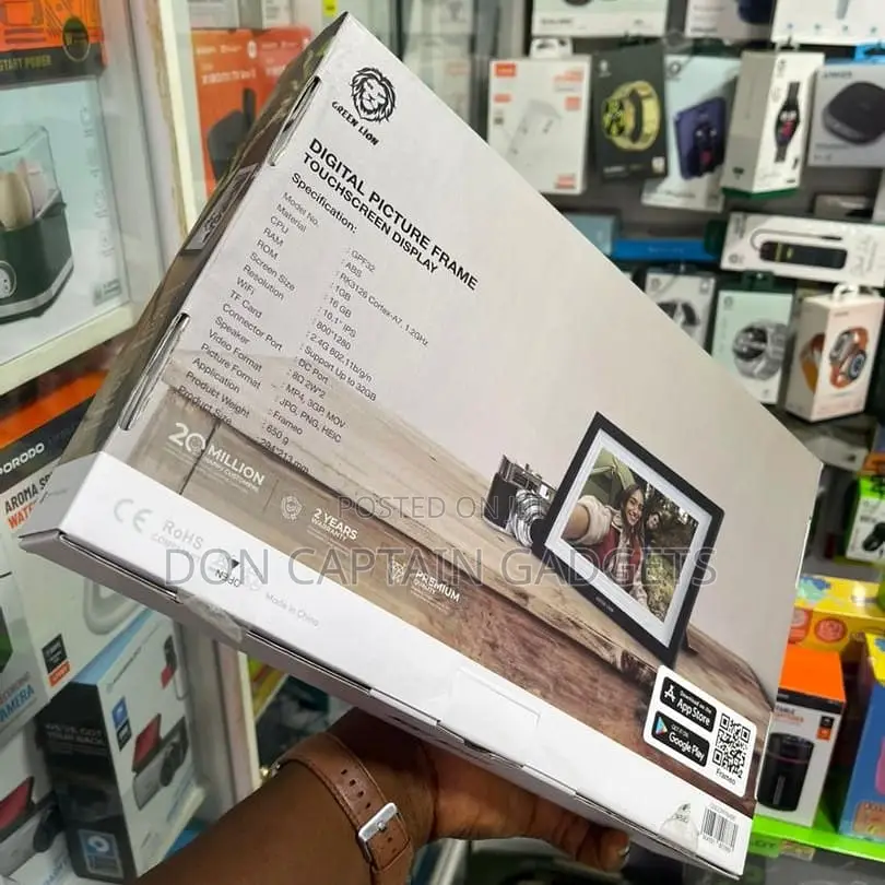 Green Lion Digital Picture Frame With Screen Touch and Wi-Fi