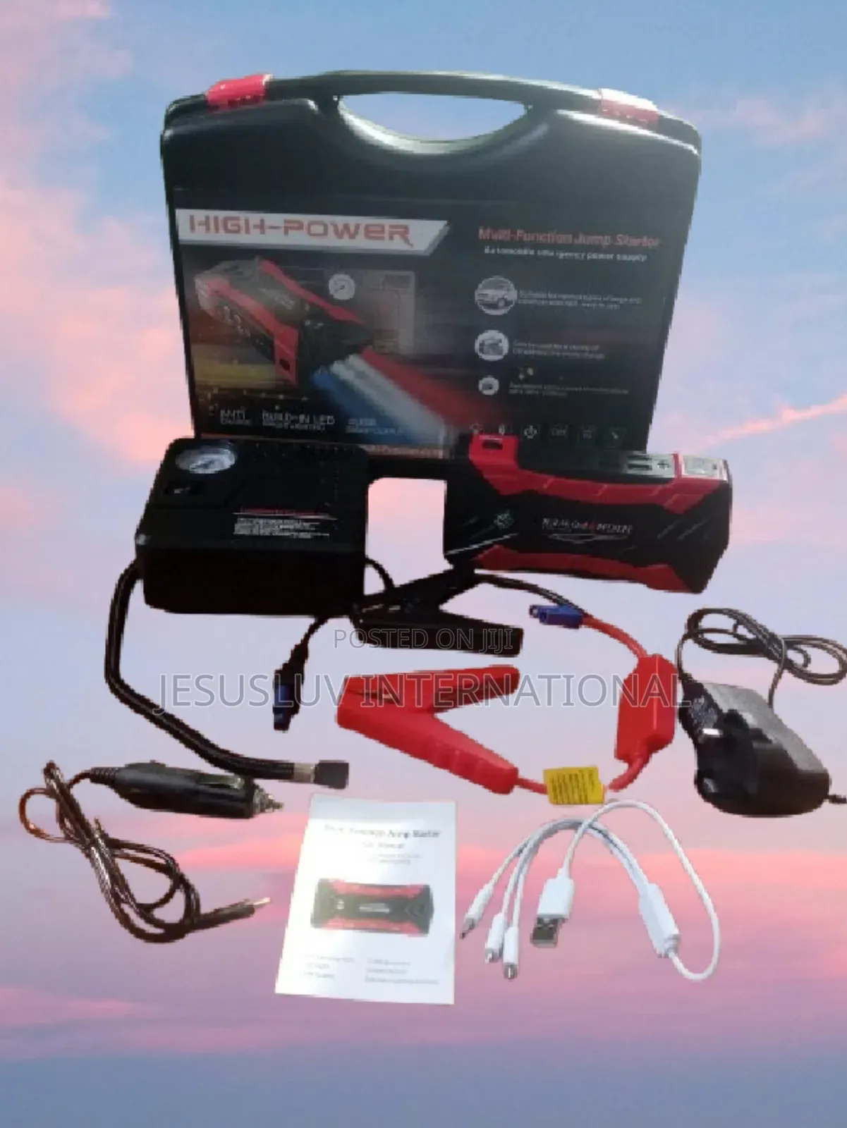 Jump Starter for Jeep,Suv Car With Tyre Inflator Pump 12v