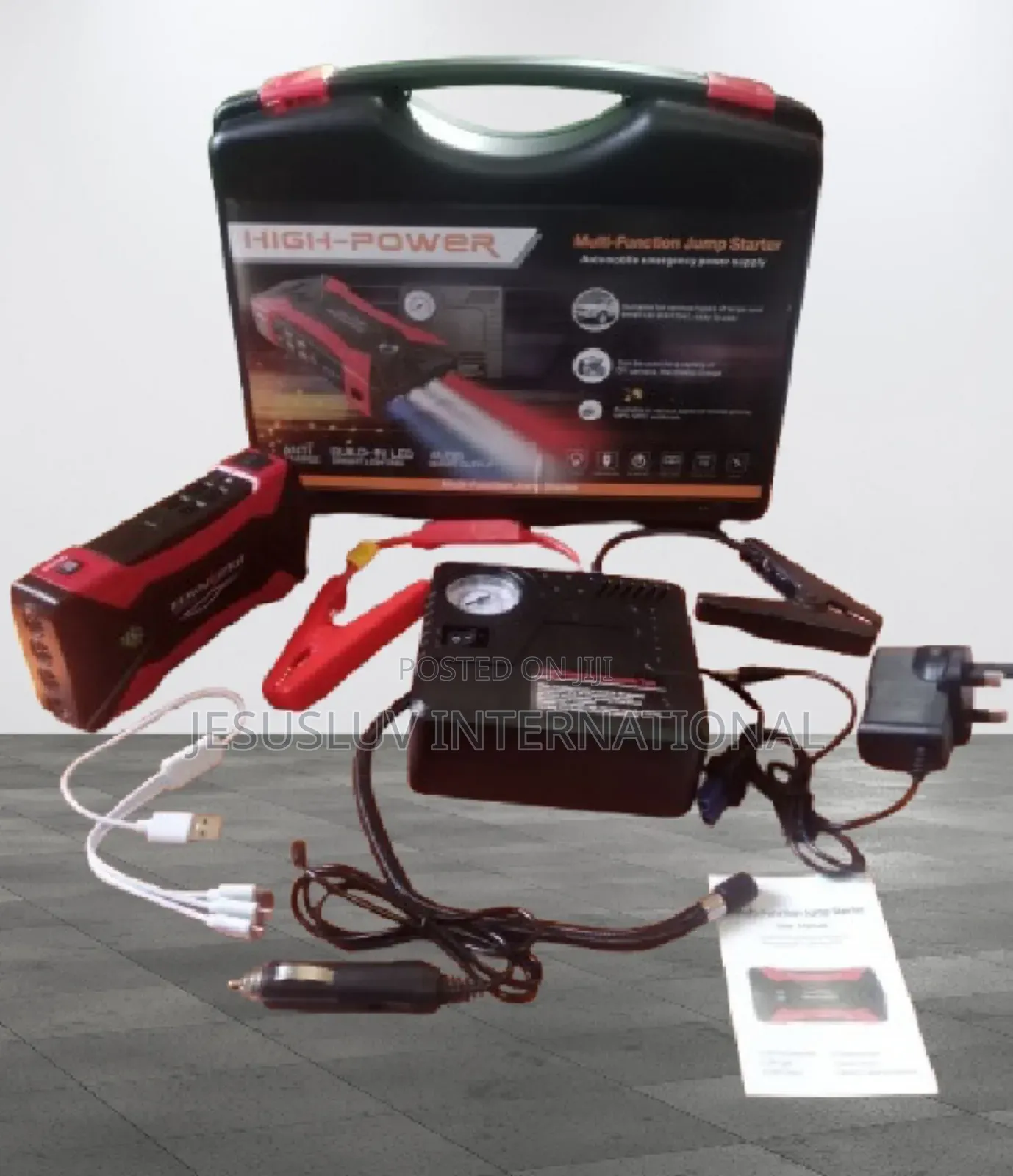 Vehicle Jump Starter With Tyre Inflator Air Pump 99800mah