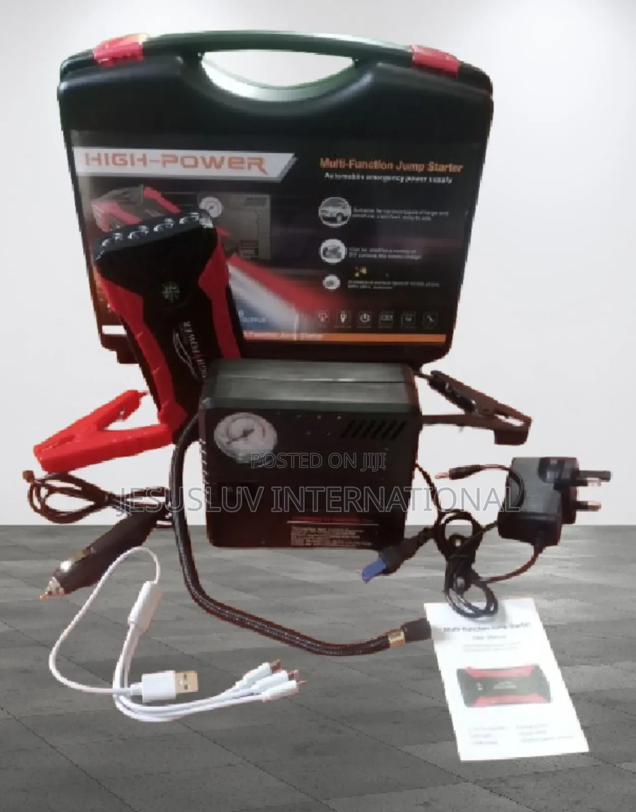 Vehicle Jump Starter With Tyre Inflator Air Pump 99800mah