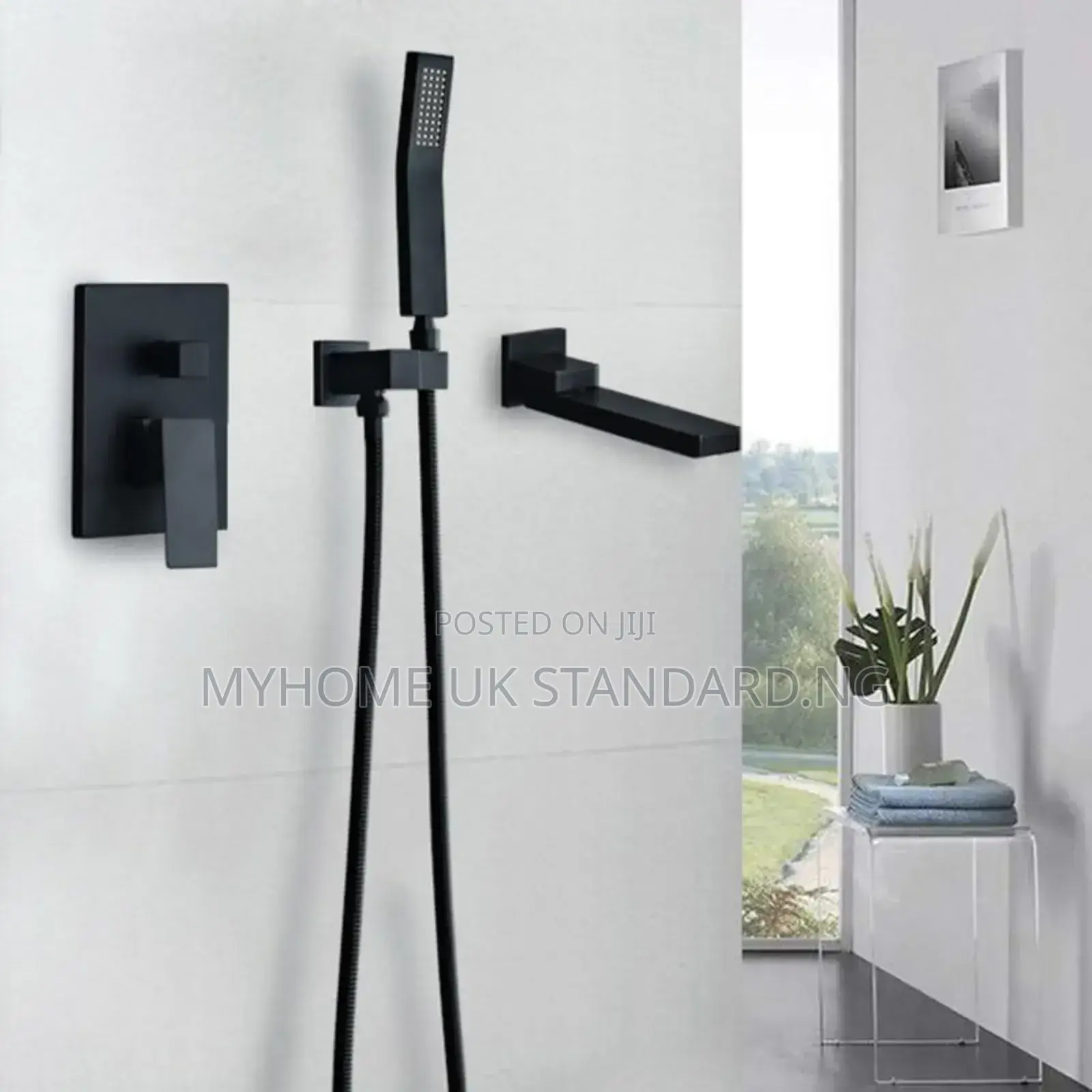 England Black  Concealed Tub Faucet With Handheld Shower