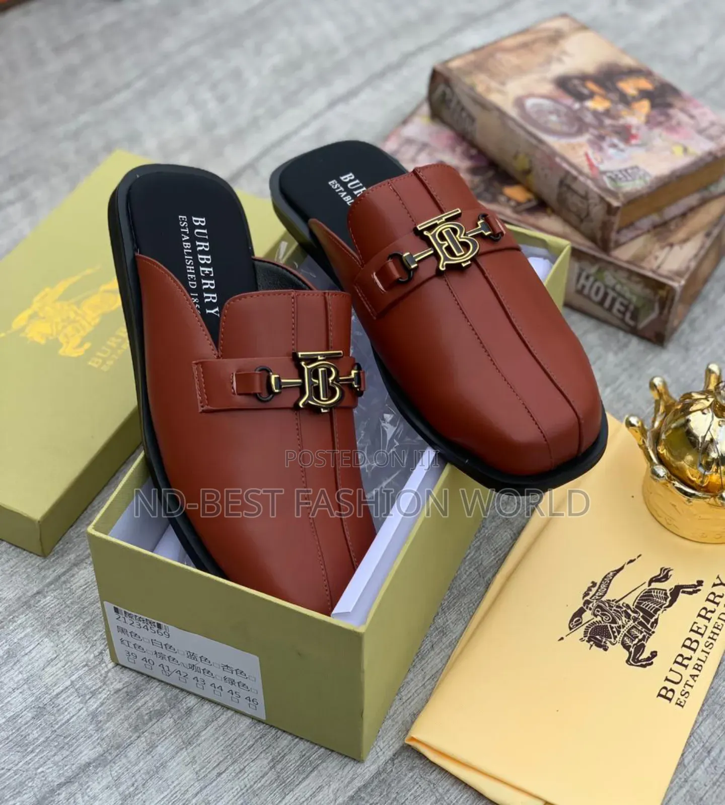 Brown Leather Burberry Half Shoe