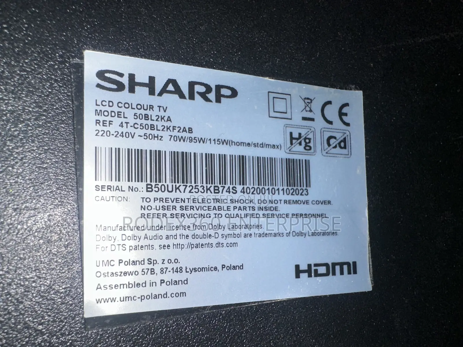 50 Inch Europe Used Android Smart Sharp Tv