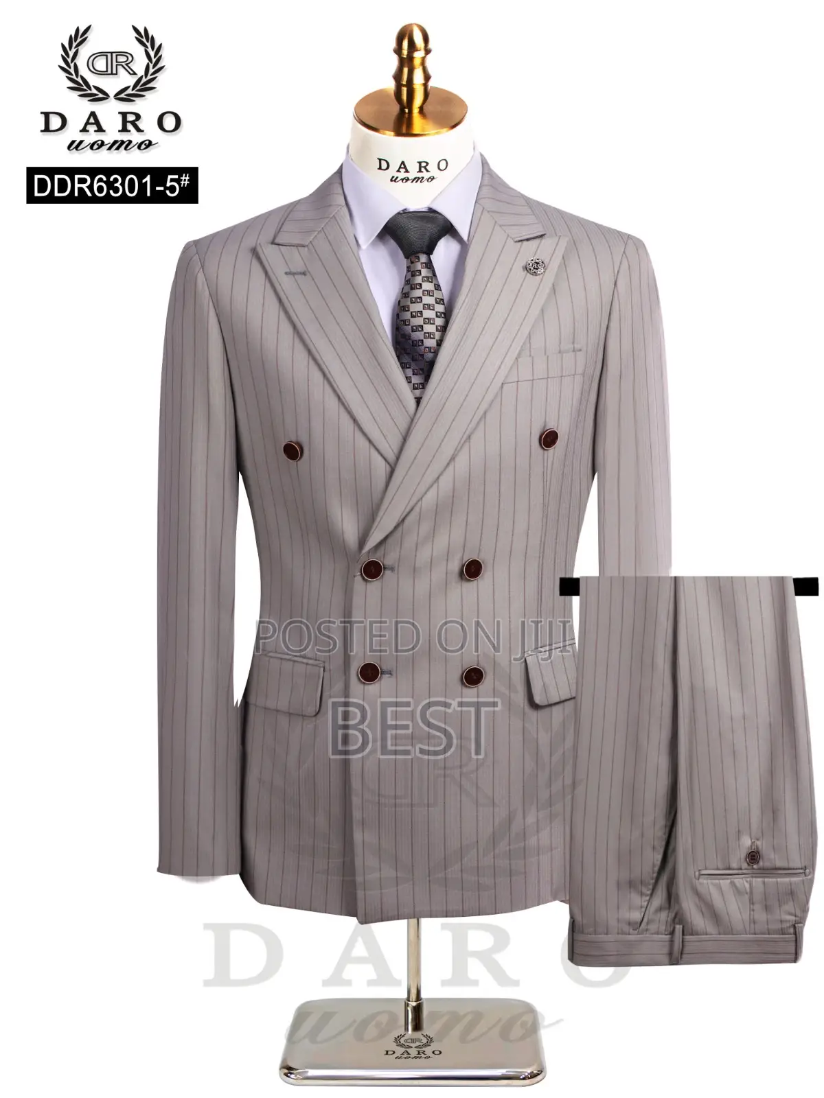 Men's Luxury Stripes Double Brested Turkey Suit